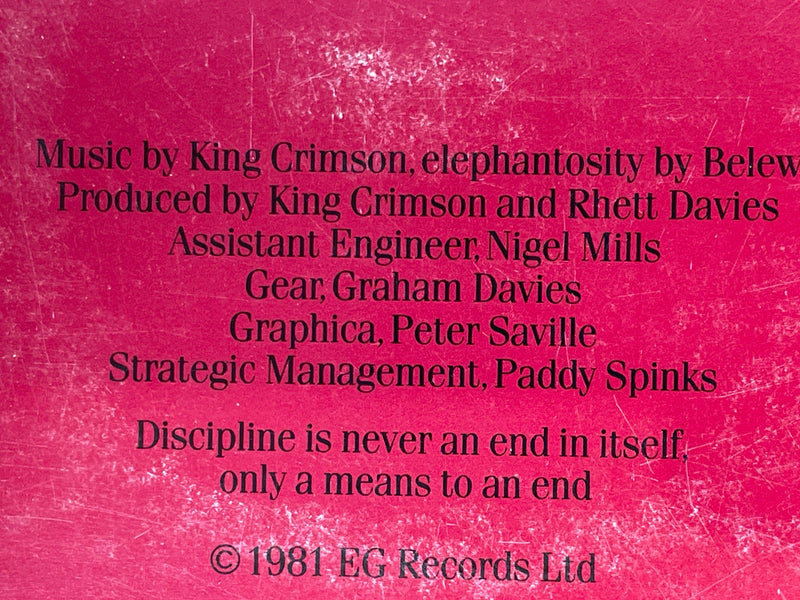 King Crimson - Discipline - 1981 EG Music, EGLP 49, Angleterre