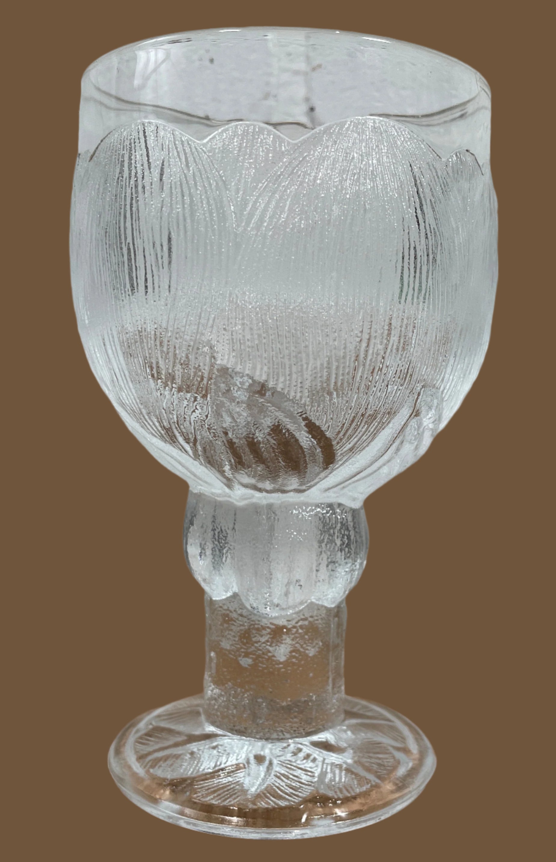 vintage Oiva Toikka PIVOINE Verre à vin | Nuutajärvi Finlande | 1979-1984 | Gobelet en verre transparent