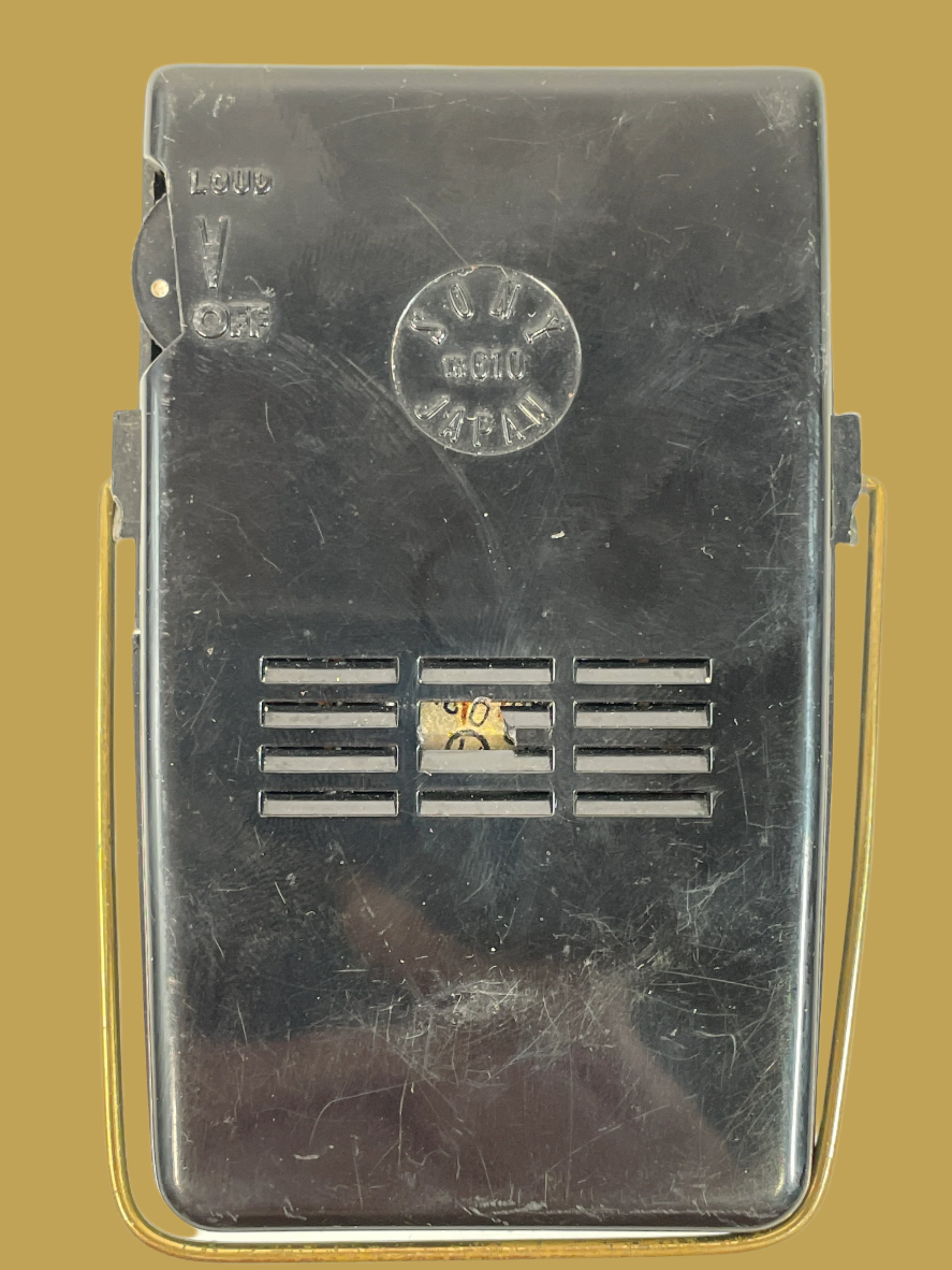 Vintage Sony 6 Transistor AM Radio – Working 1960s Pocket Radio with Gold Grill &amp; Stand – Tested and Functional