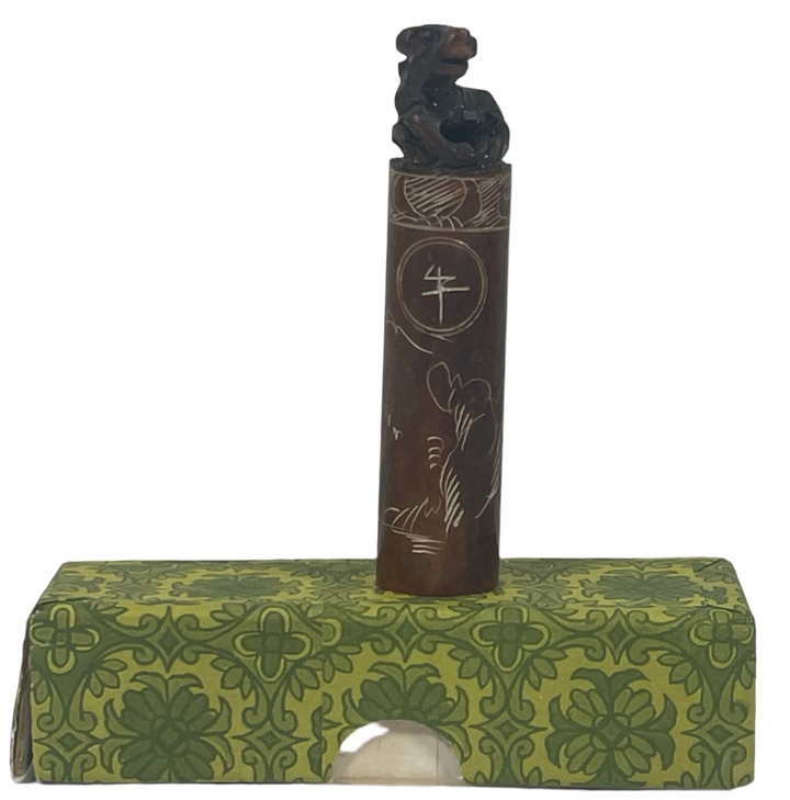 Sceau en pierre sculpté antique, signature chinoise Chop, tampon dragon du XIXe siècle