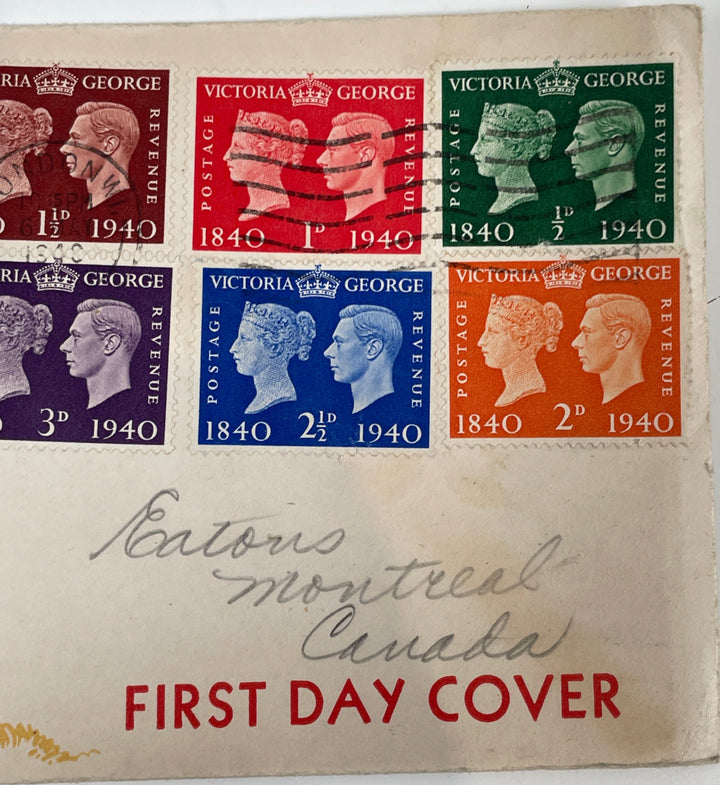 GB SG 479-484 100TH ANNIVERSARY OF THE PENNY BLACK FIRST DAY COVER