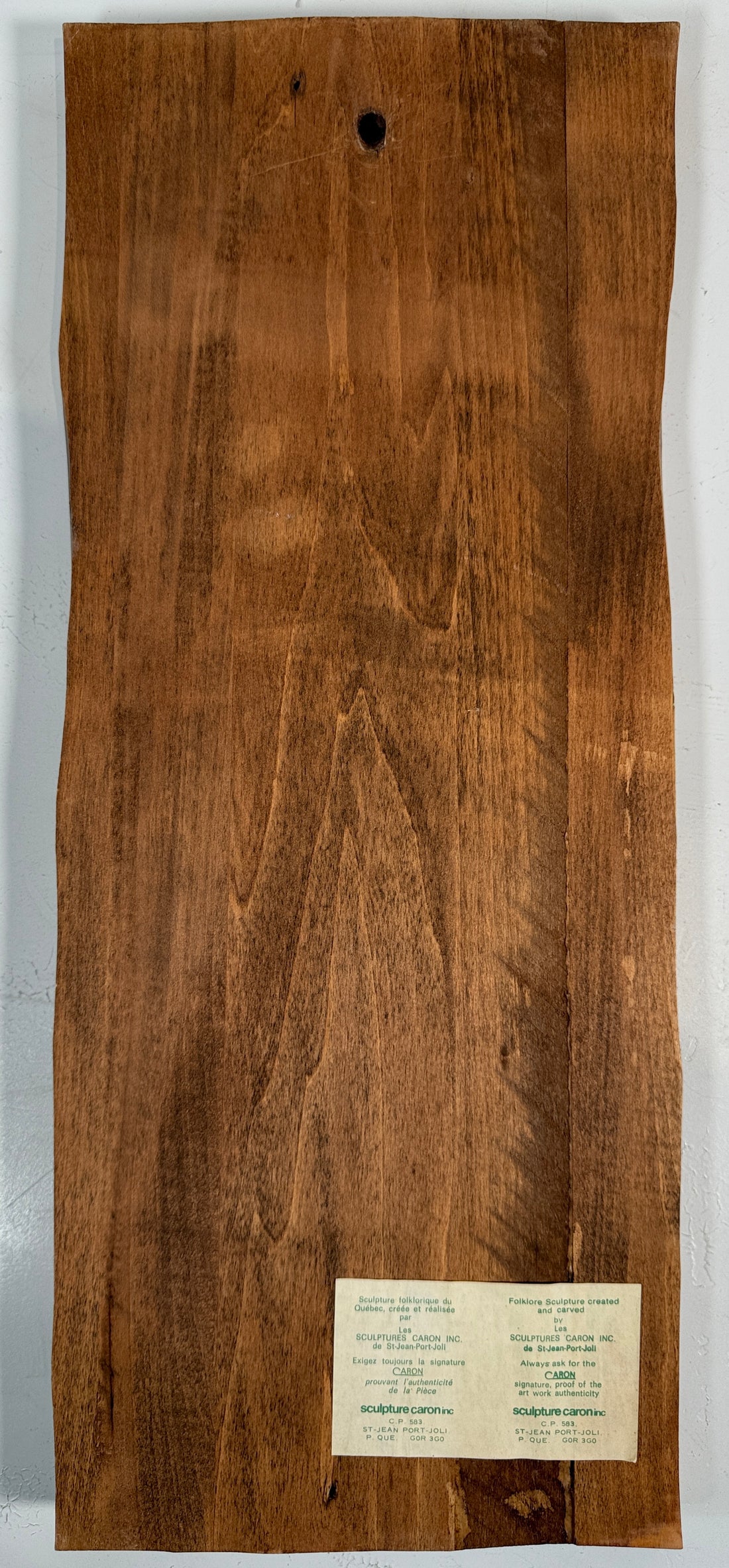 Vintage Quebec Wood Carving – Canoe Woman – Signed Caron – St-Jean-Port-Joli Folk Art