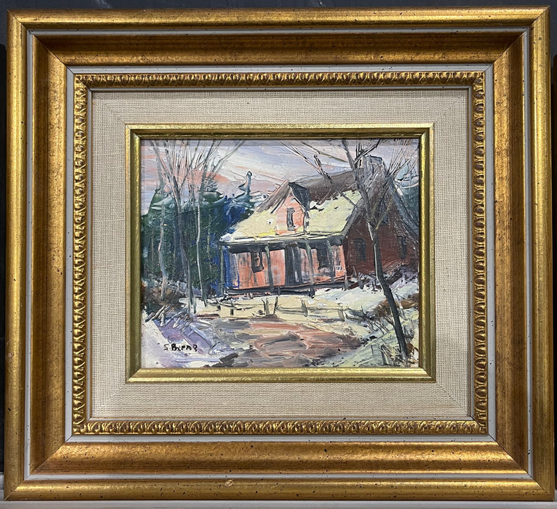 Lovely oil painting on board by Canadian artist, beautifully framed, signed S. Berne 8”x10”