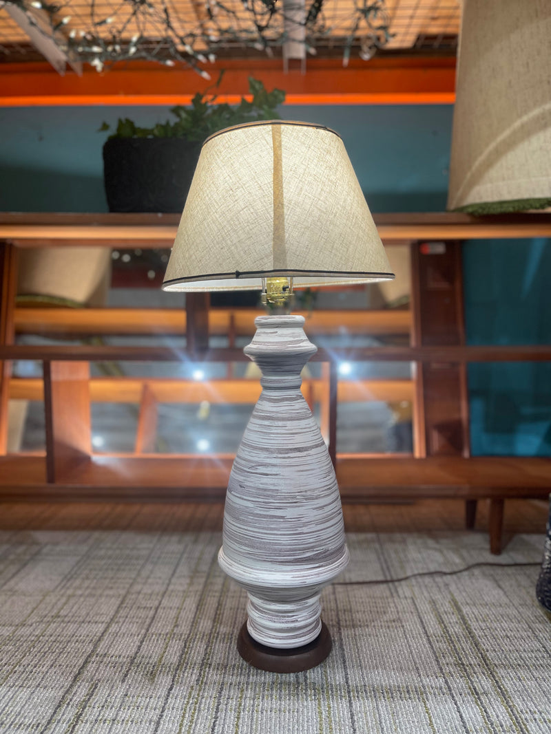 Lovely tall ceramic mid century table lamp