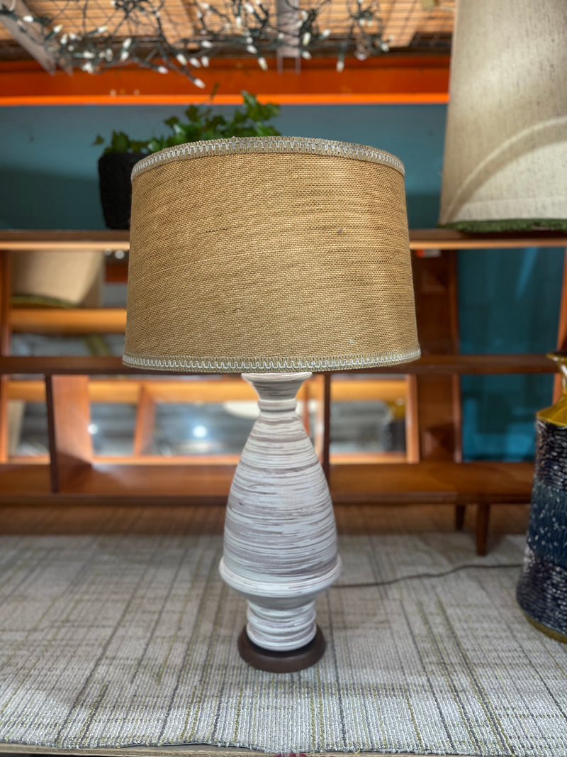 Lovely tall ceramic mid century table lamp