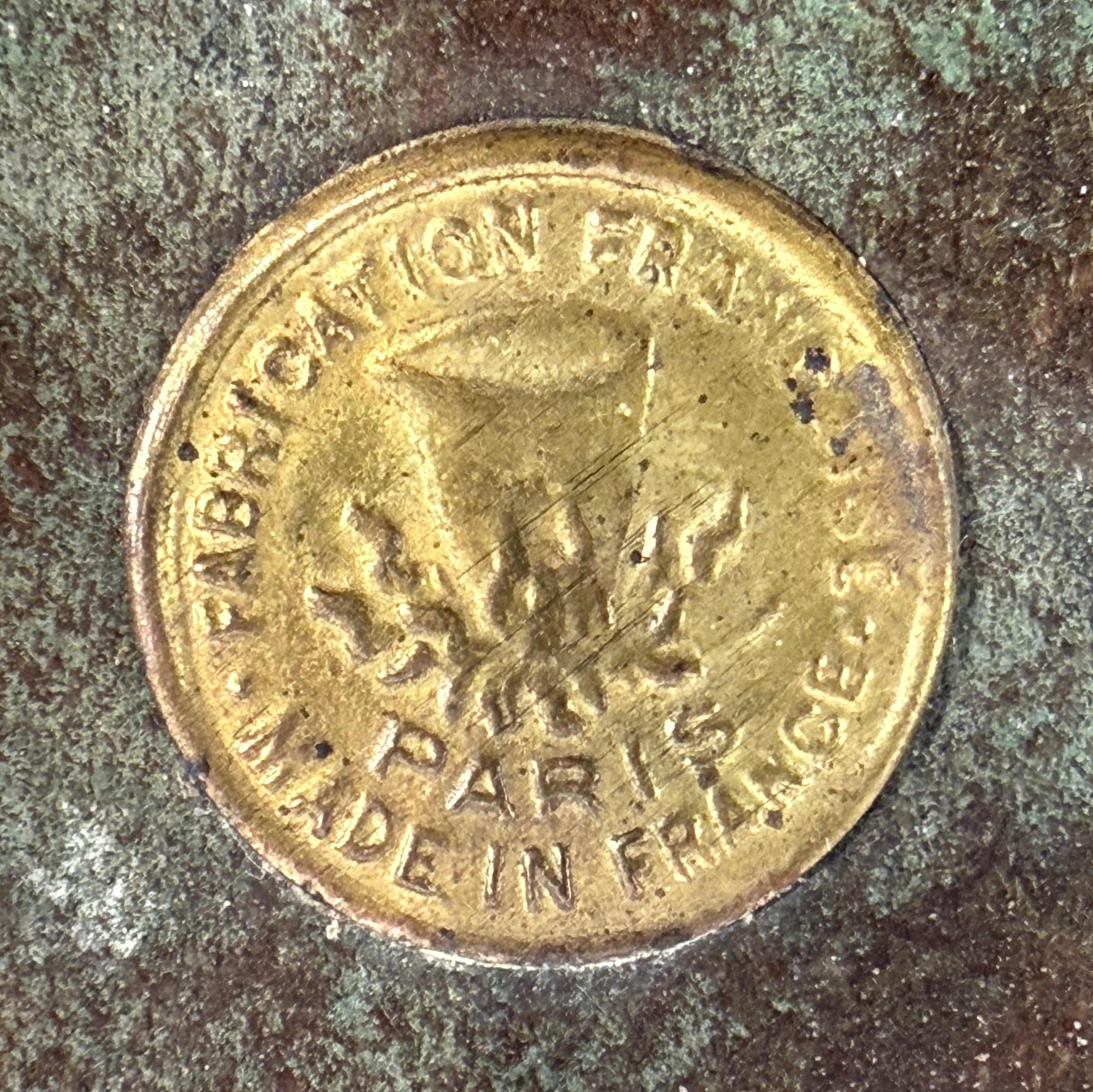 French Art Nouveau Vanity Tray “Lady with Lilies” – Fabrication Française Paris, c.1900