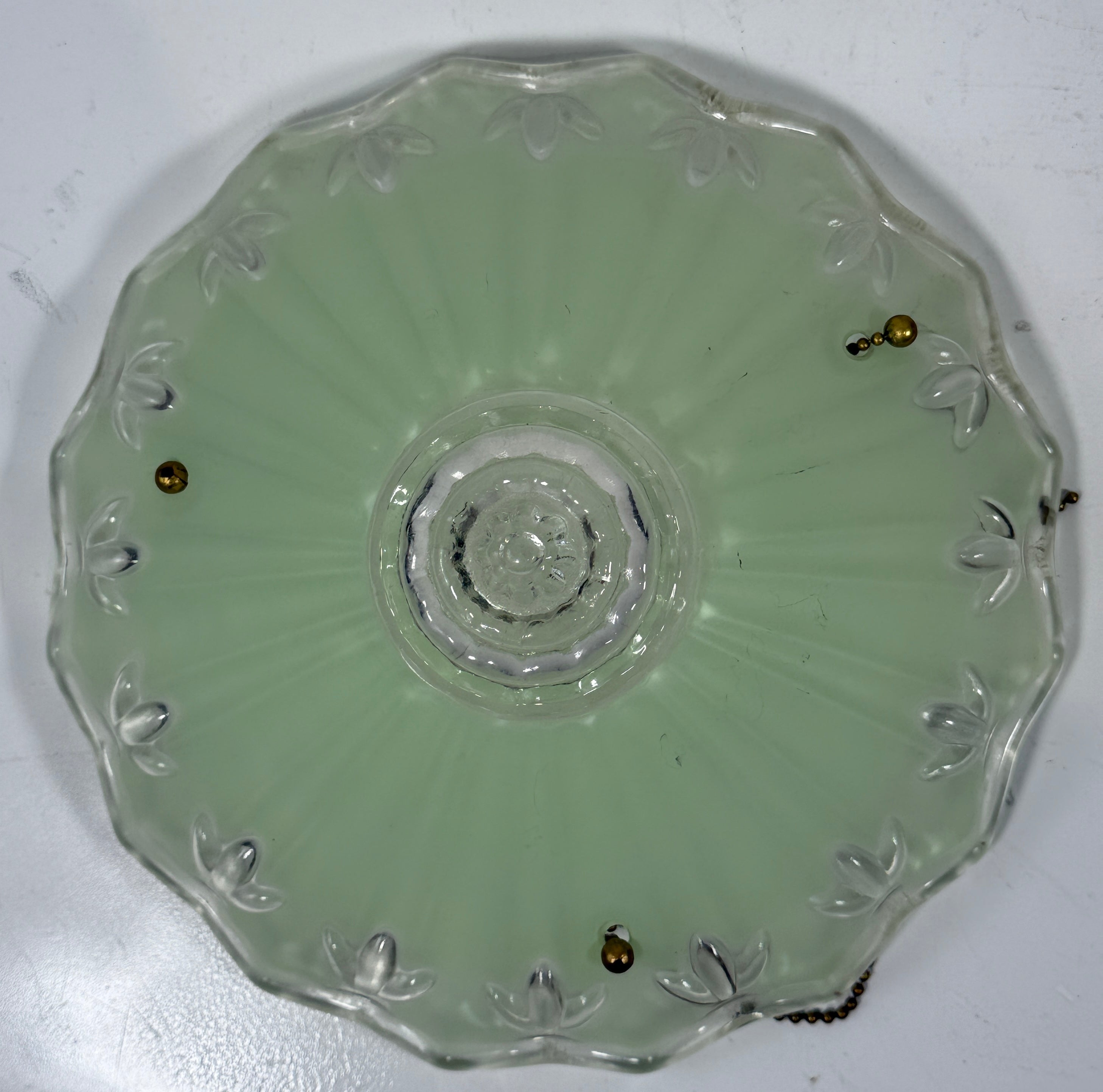Mid-Century Frosted Glass Ceiling Light Shade – Scalloped Edge, Art Deco