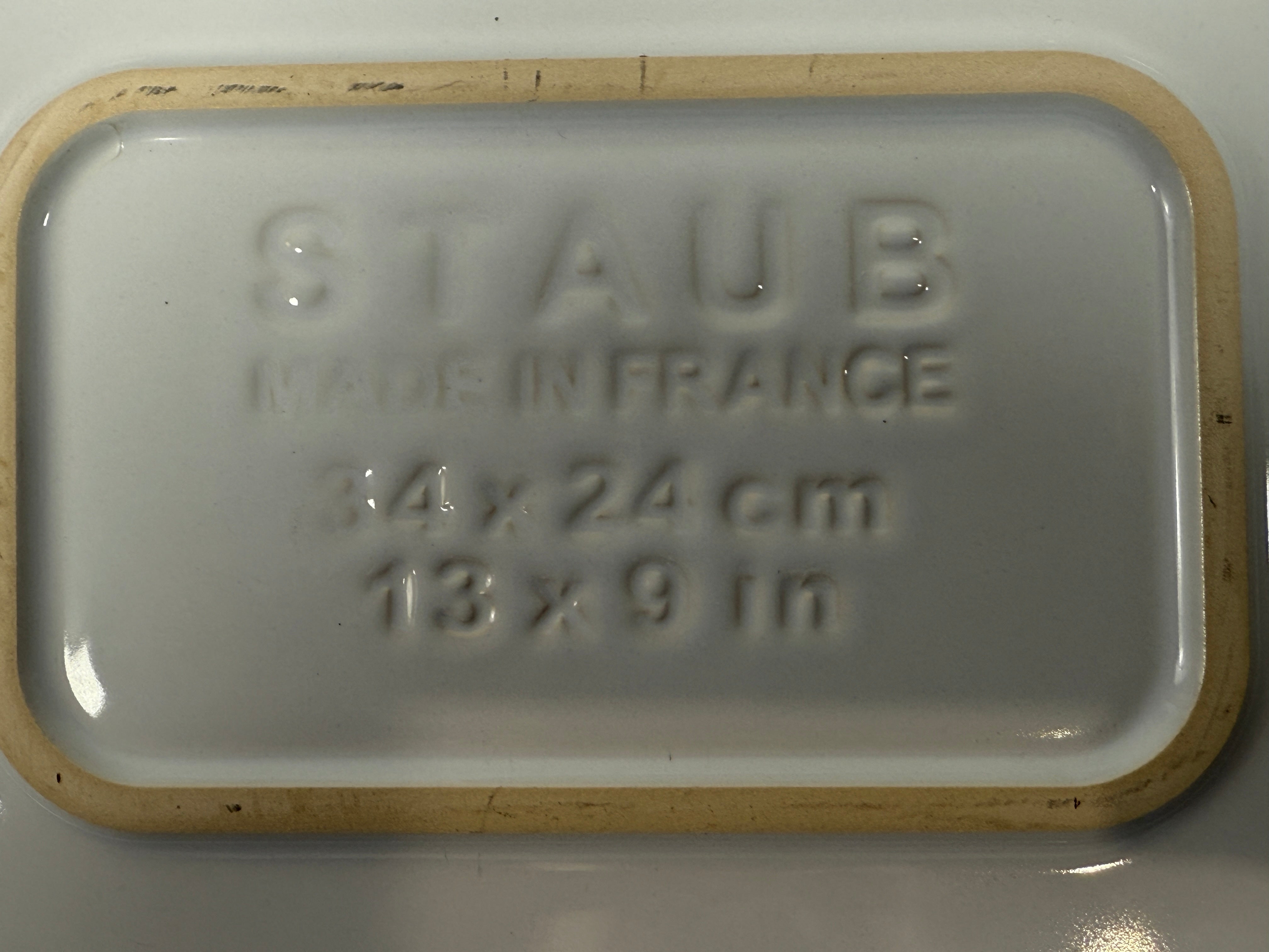 Plat rectangulaire en céramique Staub moderne – 9 x 13 po, blanc