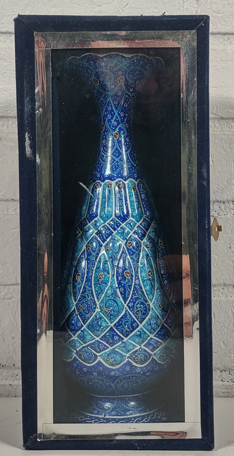 Antique Persian Enamel Vase - Esfahan, Iran.