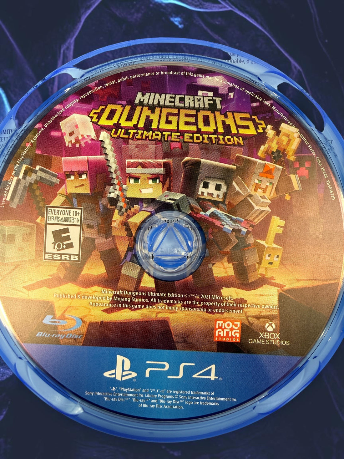 Minecraft Dungeons Ultimate Edition for PS4 with the base game and all six DLC expansions. Bilingual Canadian release with original case.