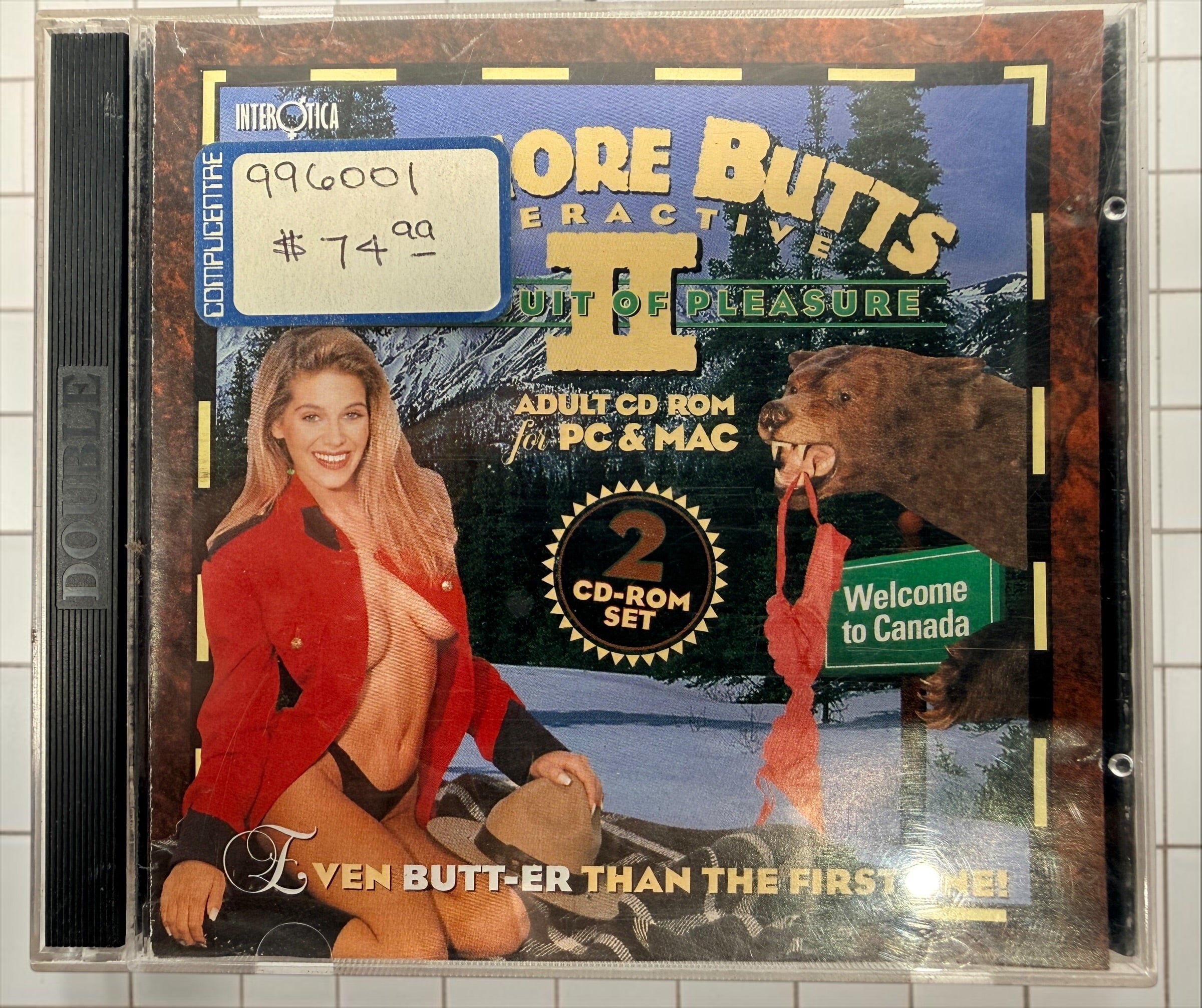 Vintage 1994 Seymore Butts Interactive II adult PC &amp; Mac CD-ROM game. Complete 2-disc Interotica set with original case and inserts.