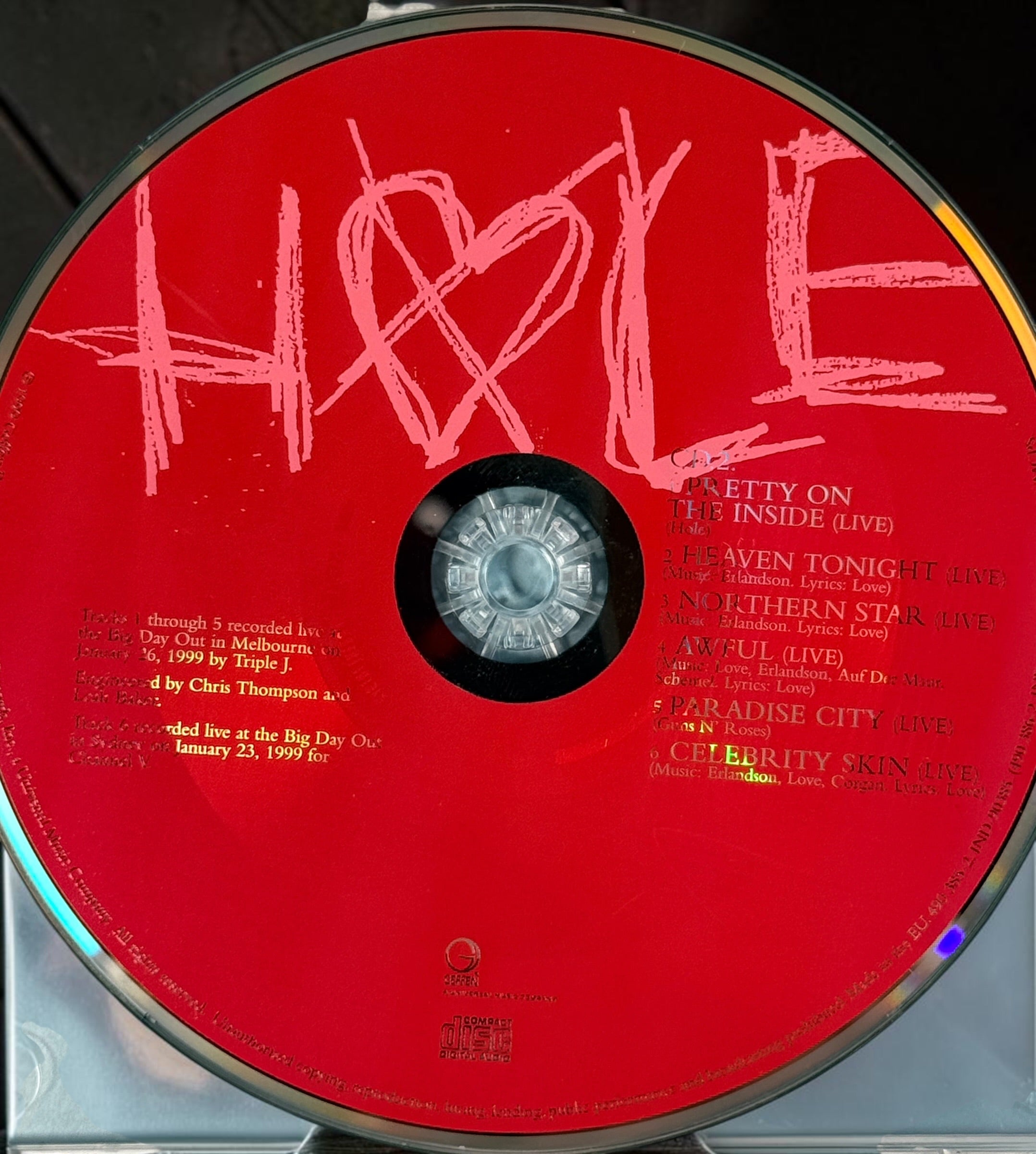 Hole Celebrity Skin Limited Tour Edition 2-CD set from 1999 with the original album and six bonus live tracks from Australia’s Big Day Out