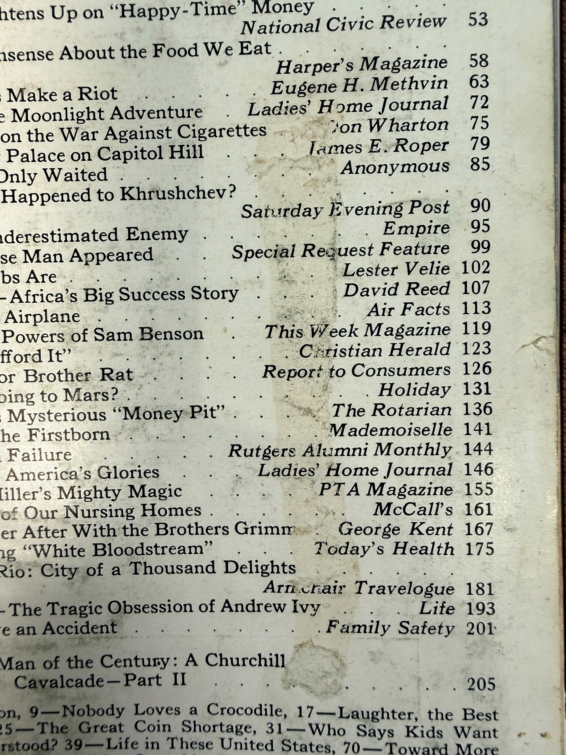 Vintage January 1965 Reader’s Digest featuring the collectible Oak Island Mysterious Money Pit article by David MacDonald.