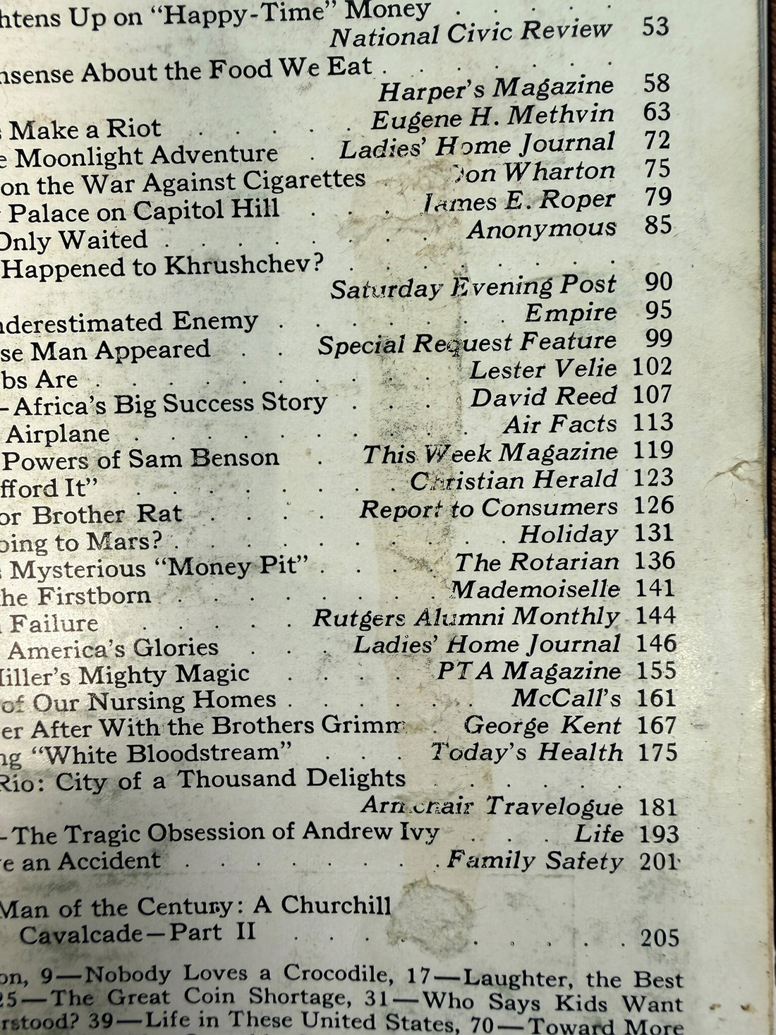 Vintage January 1965 Reader’s Digest featuring the collectible Oak Island Mysterious Money Pit article by David MacDonald.