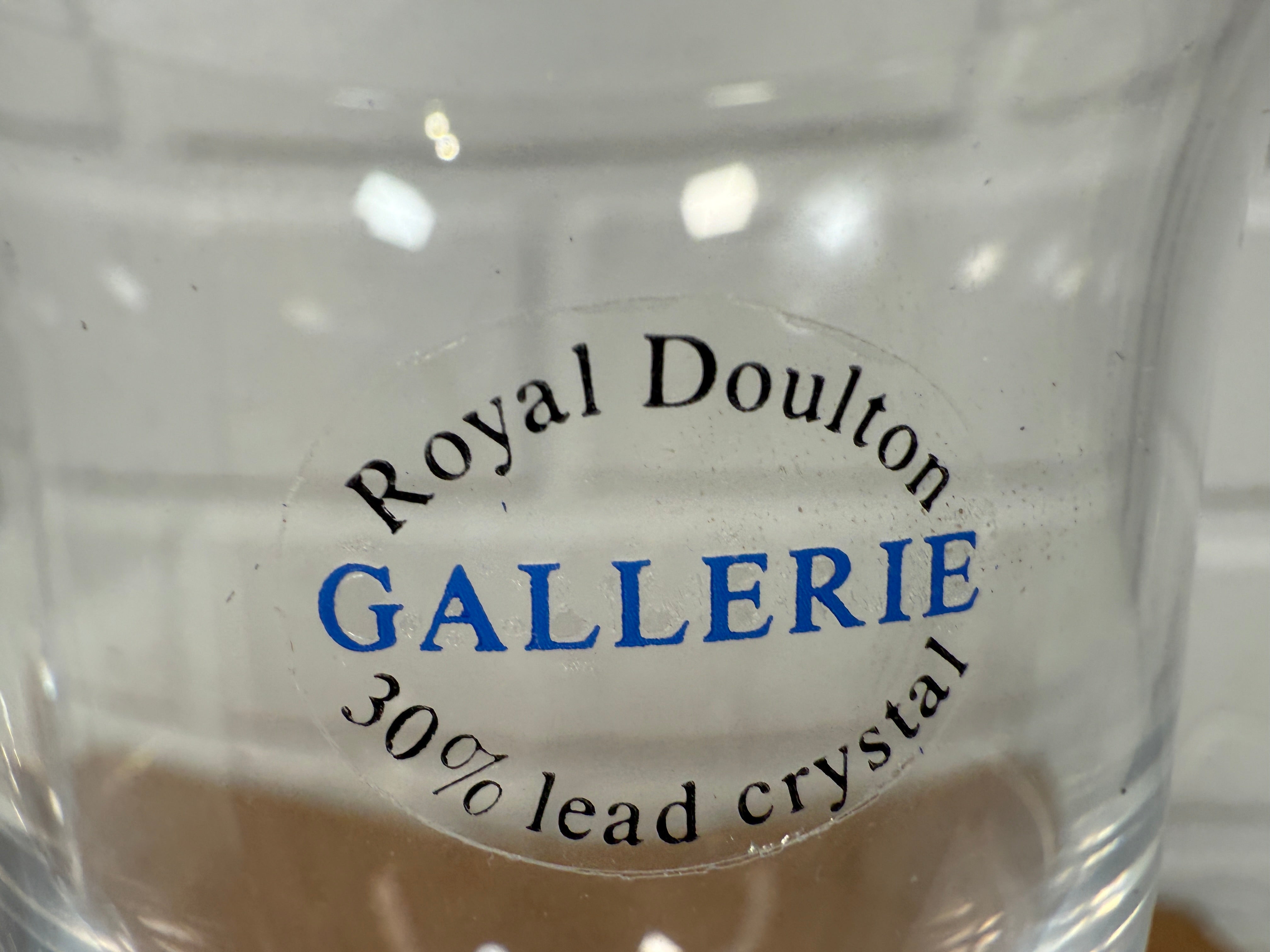 Boxed Pair, Royal Doulton Gallerie Crystal Goblets, Wine, Water, Cocktail, NIB