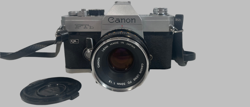 Appareil photo reflex Canon FTb QL 35 mm avec objectif 50 mm f/1,8 FD - Testé et fonctionnel !