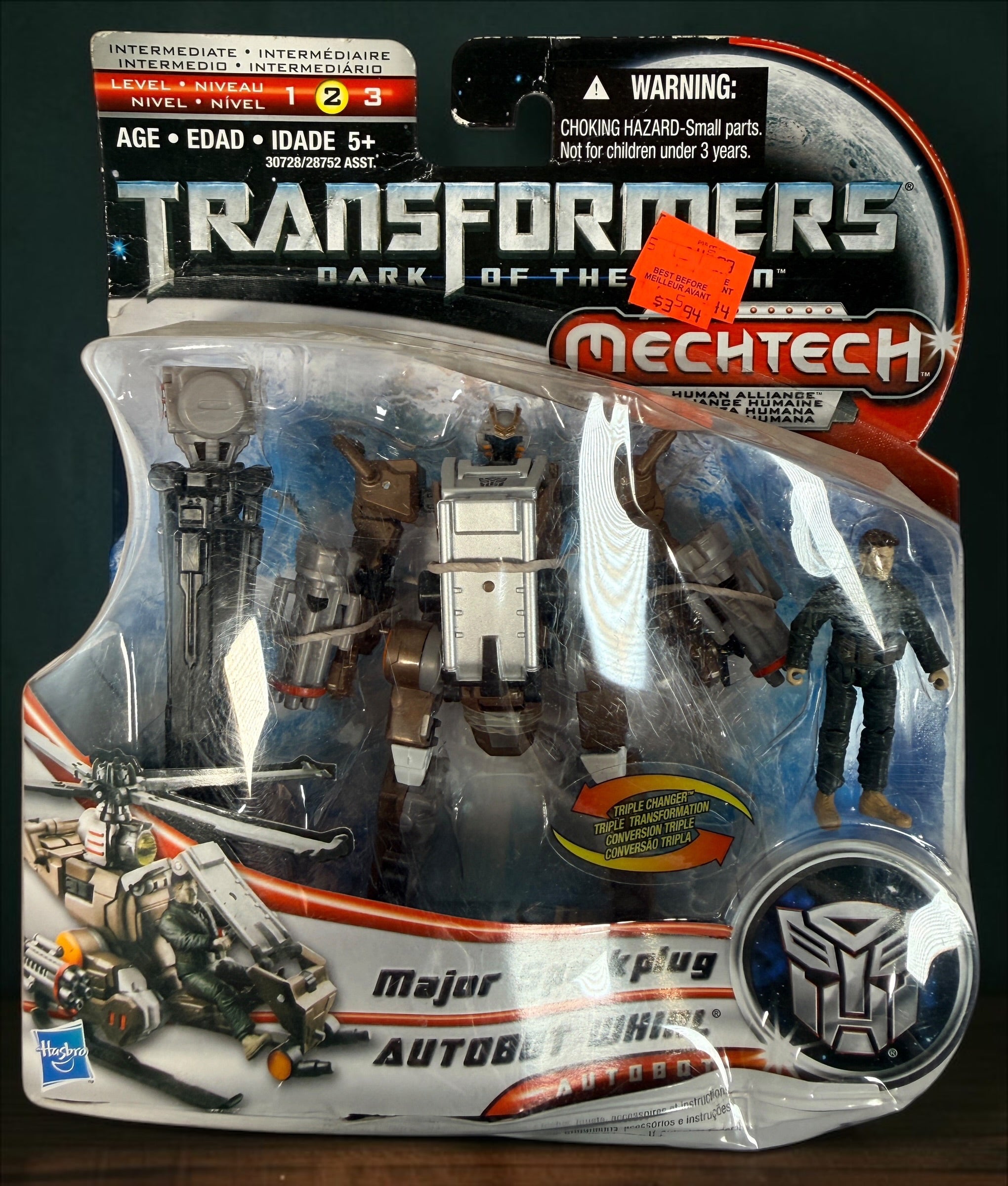 Sealed 2011 Transformers DOTM Autobot Whirl and Major Sparkplug Human Alliance set by Hasbro. Complete with significant package wear.