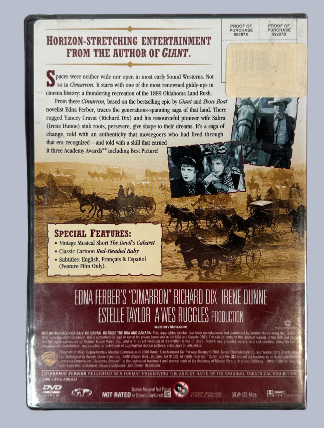 1931 Cimarron Special Edition DVD – Sealed Best Picture Winner