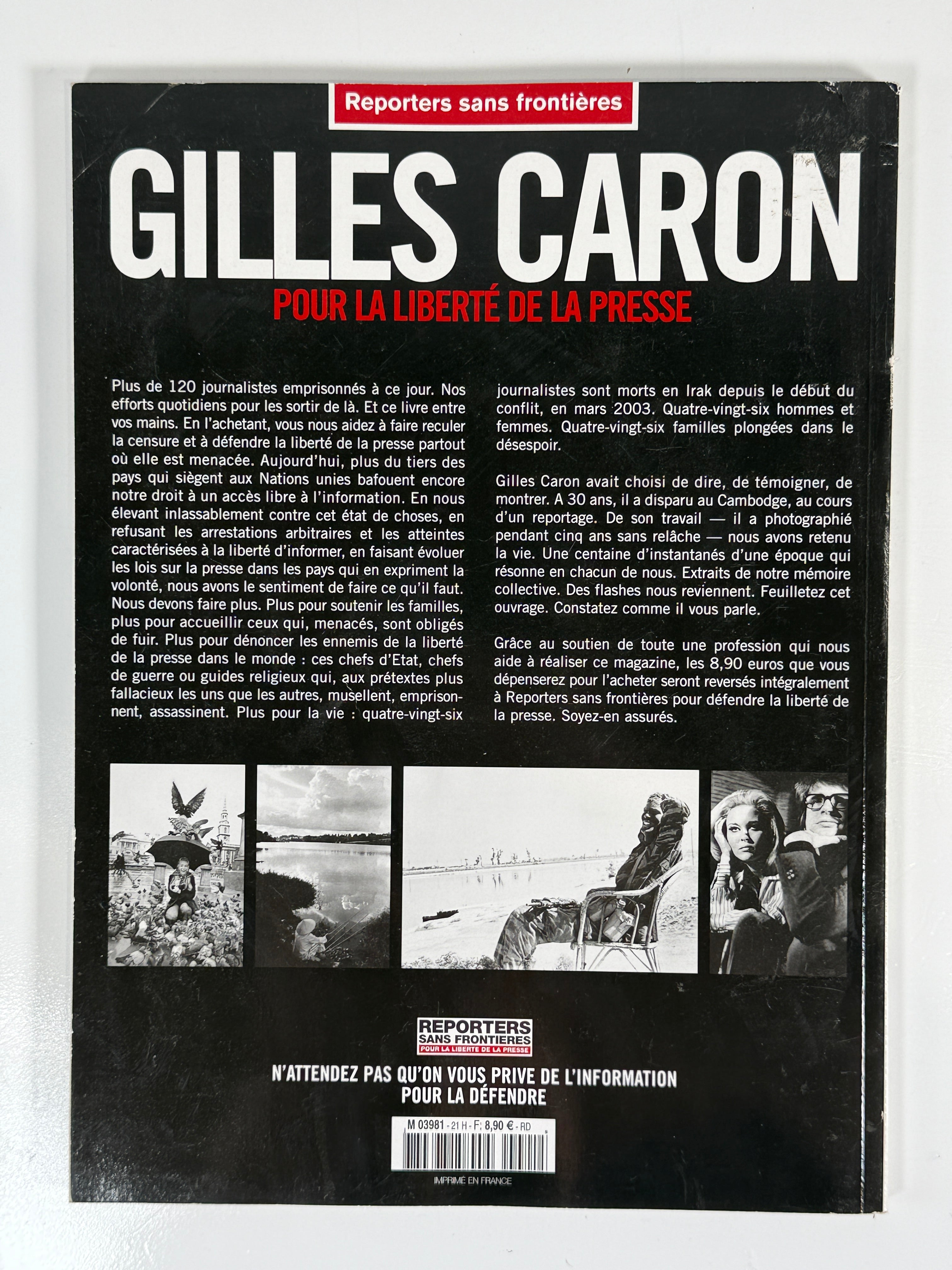 Livre photo de Gilles Caron – RSF Numéro 21, Hommage à la liberté de la presse