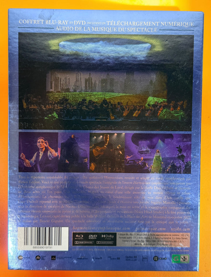 Harmonium Symphonique Histoires sans paroles Blu-ray + DVD box set, live with the Orchestre symphonique de Montréal. Excellent condition.
