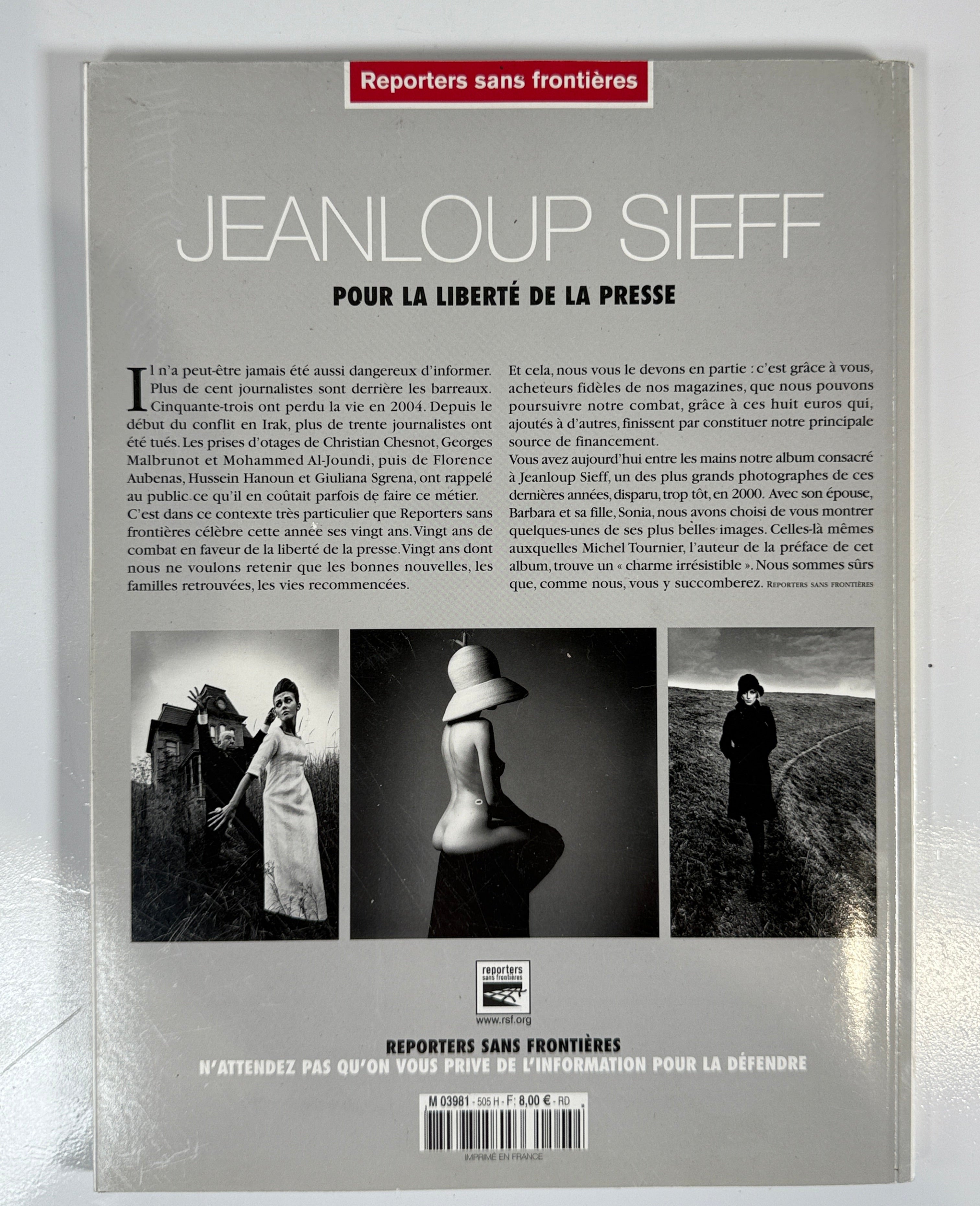 Livre photo de Jeanloup Sieff – Édition RSF pour la liberté de la presse