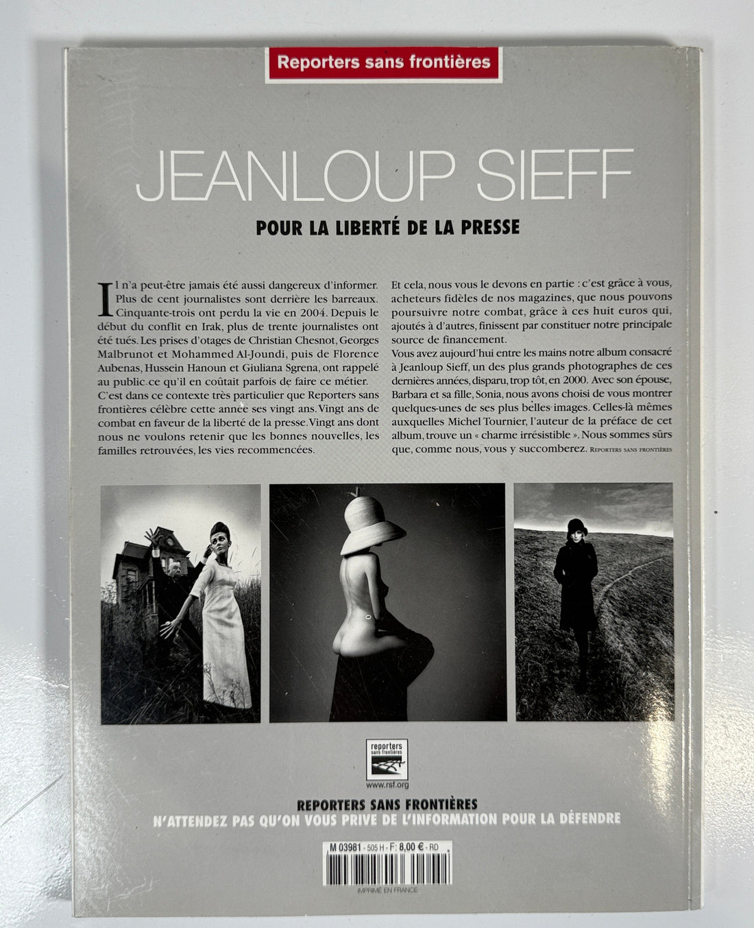 Livre photo de Jeanloup Sieff – Édition RSF pour la liberté de la presse