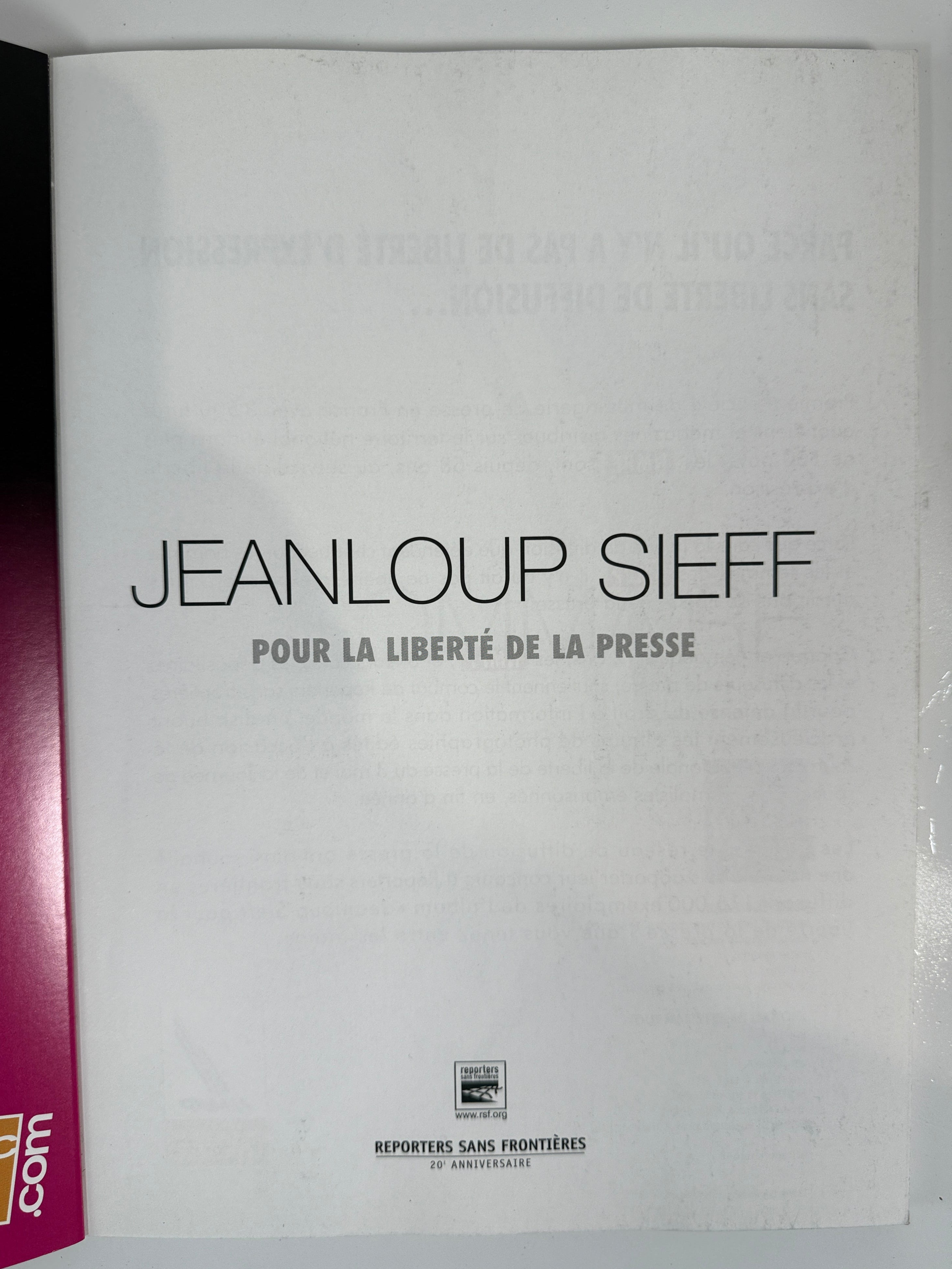 Livre photo de Jeanloup Sieff – Édition RSF pour la liberté de la presse