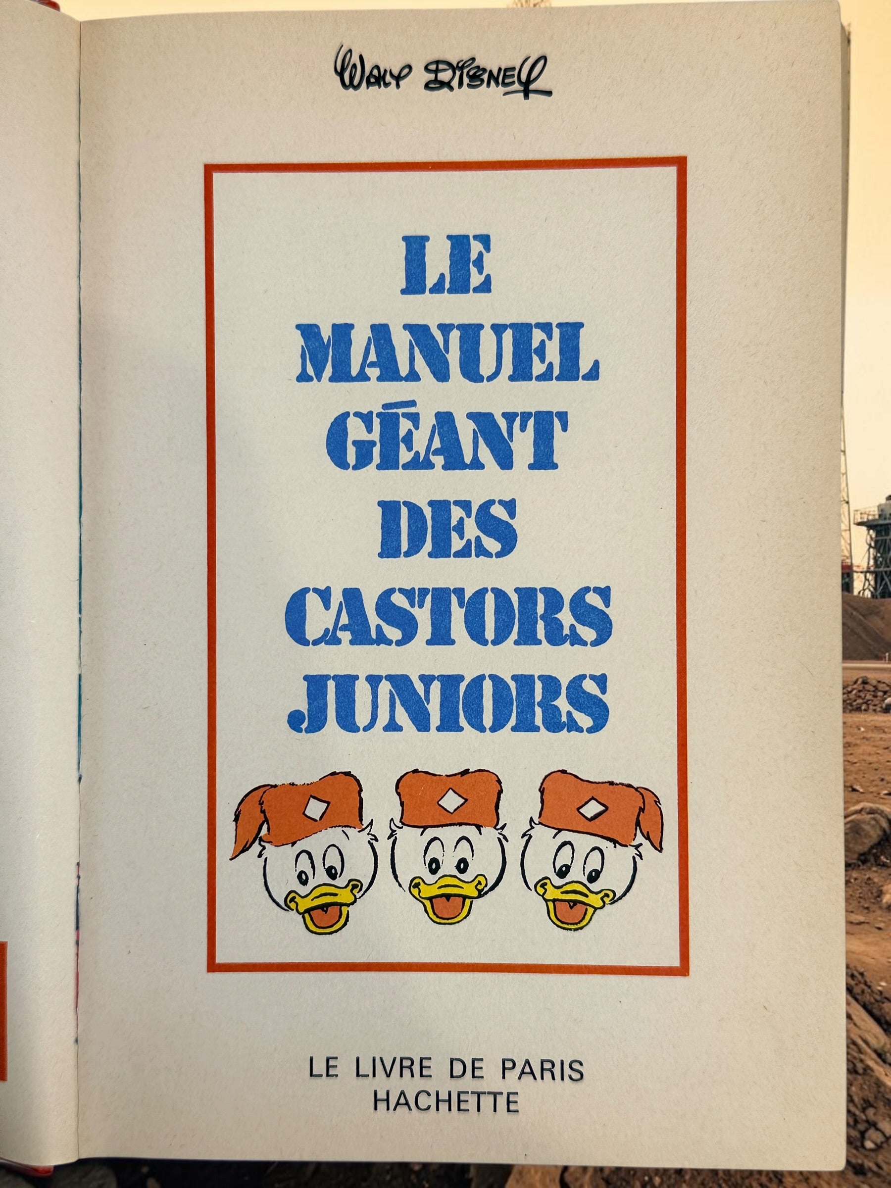 Vintage 1976 Walt Disney Manuel Géant des Castors Juniors, a 639-page French Hachette hardcover filled with colourful illustrations, games and activities.