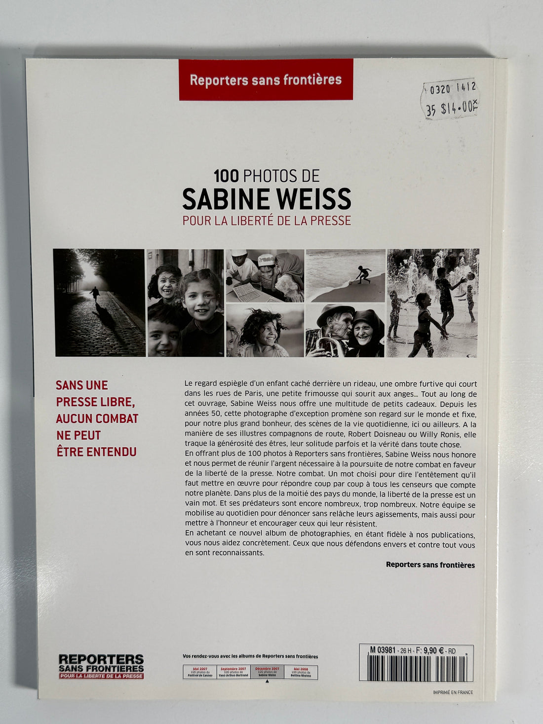 Livre photo Sabine Weiss – Édition humaniste RSF