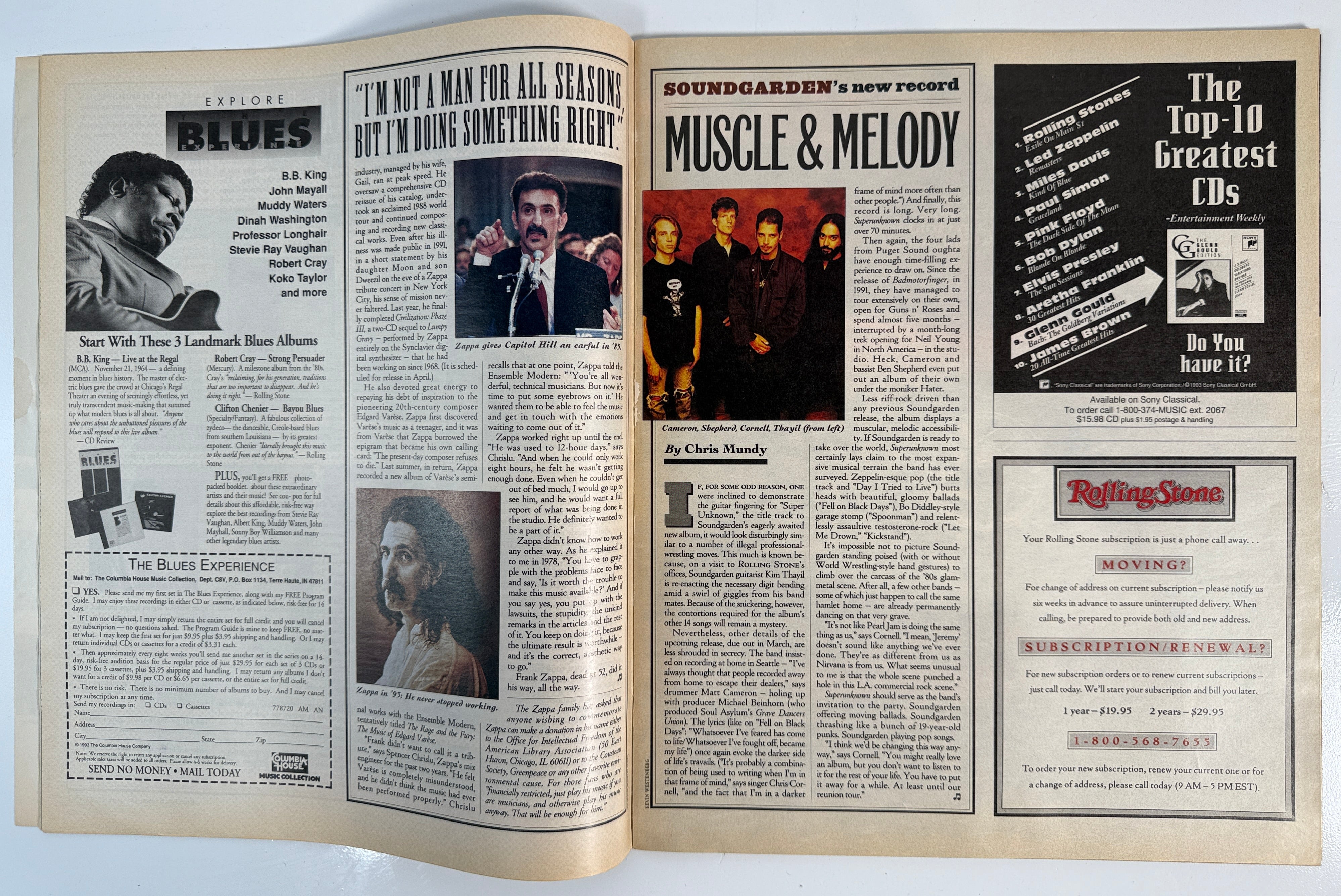 1994 Rolling Stone – Couverture de Nirvana et interview de Kurt Cobain