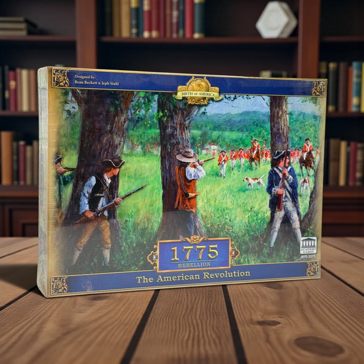 Sealed 1775 Rebellion strategy board game. Revolutionary War area control wargame by Academy Games. 2–4 players. Educational and collectible title.
