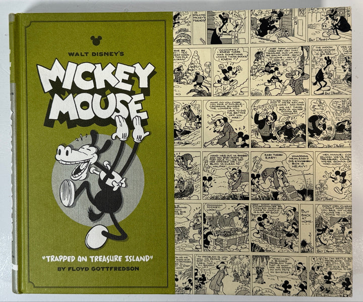 Book cover of 'Walt Disney's Mickey Mouse' with comic strip on a white background