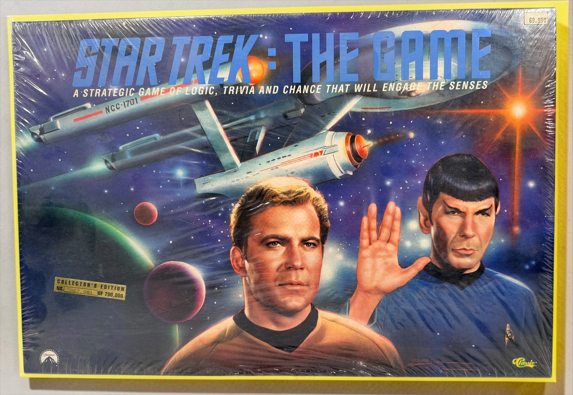 Vintage 1992 Star Trek The Game numbered Collector’s Edition, No. 067,081 of 200,000, with sealed trivia cards, certificate and original Star Trek artwork.