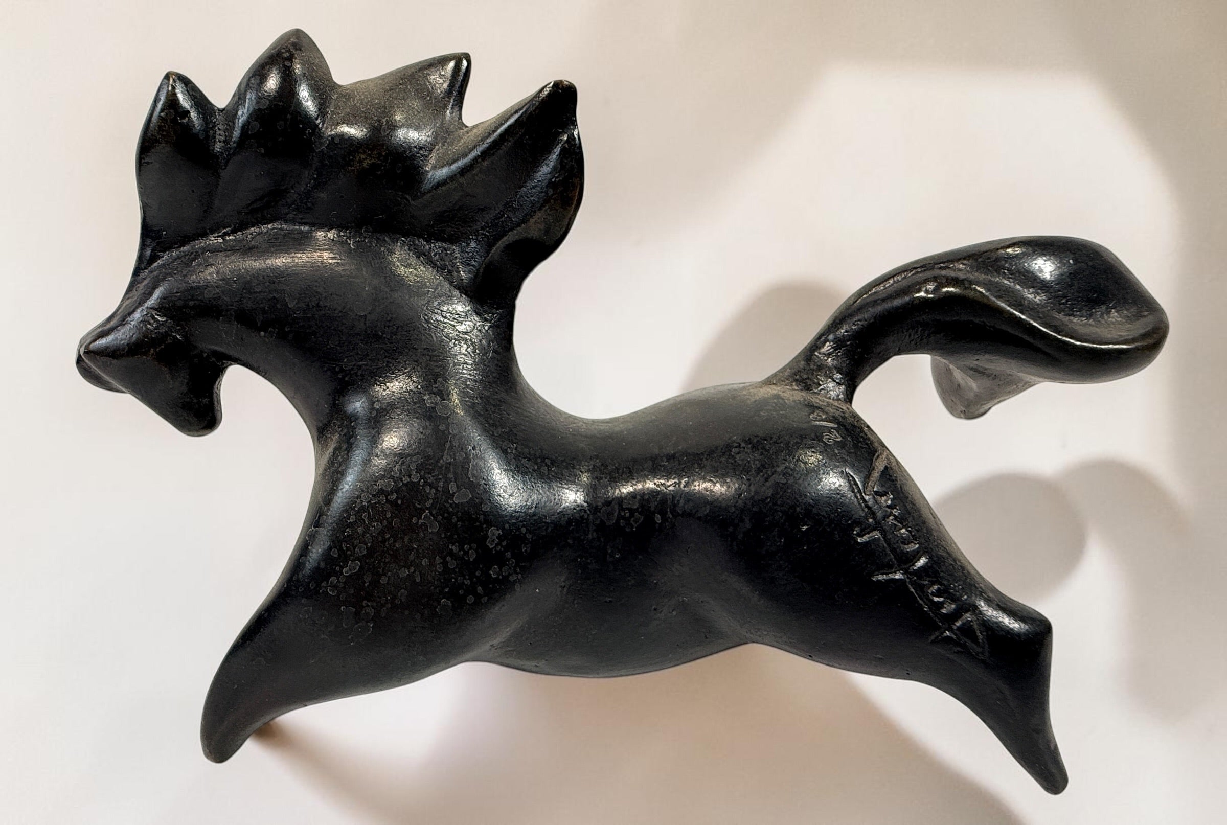 Jean-Louis Toutain limited-edition bronze horse sculpture, signed and numbered 2/8, with dark patina and Toutain Fondeur Flourens foundry mark.