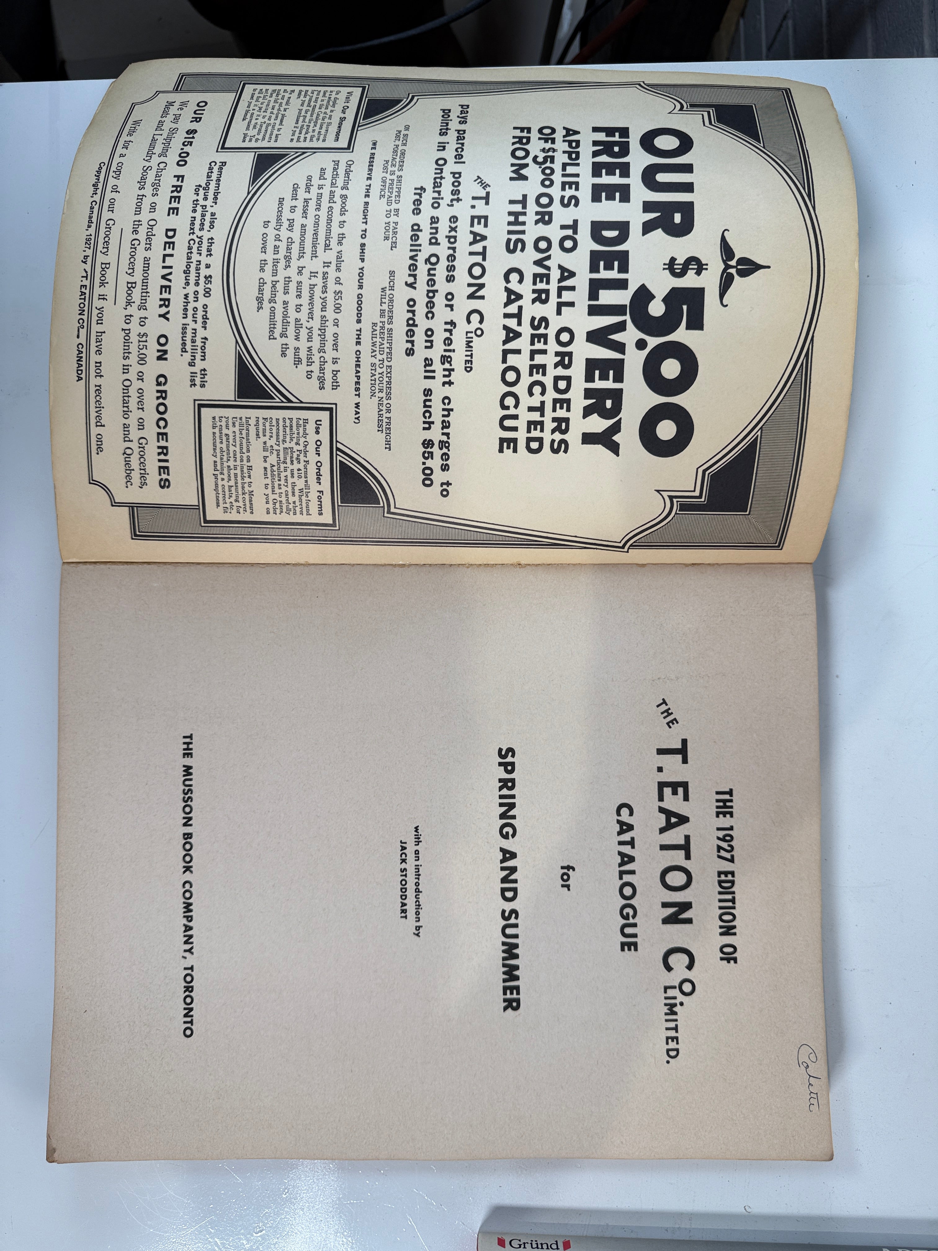 Catalogue Eaton printemps-été 1927 – Réimpression Musson