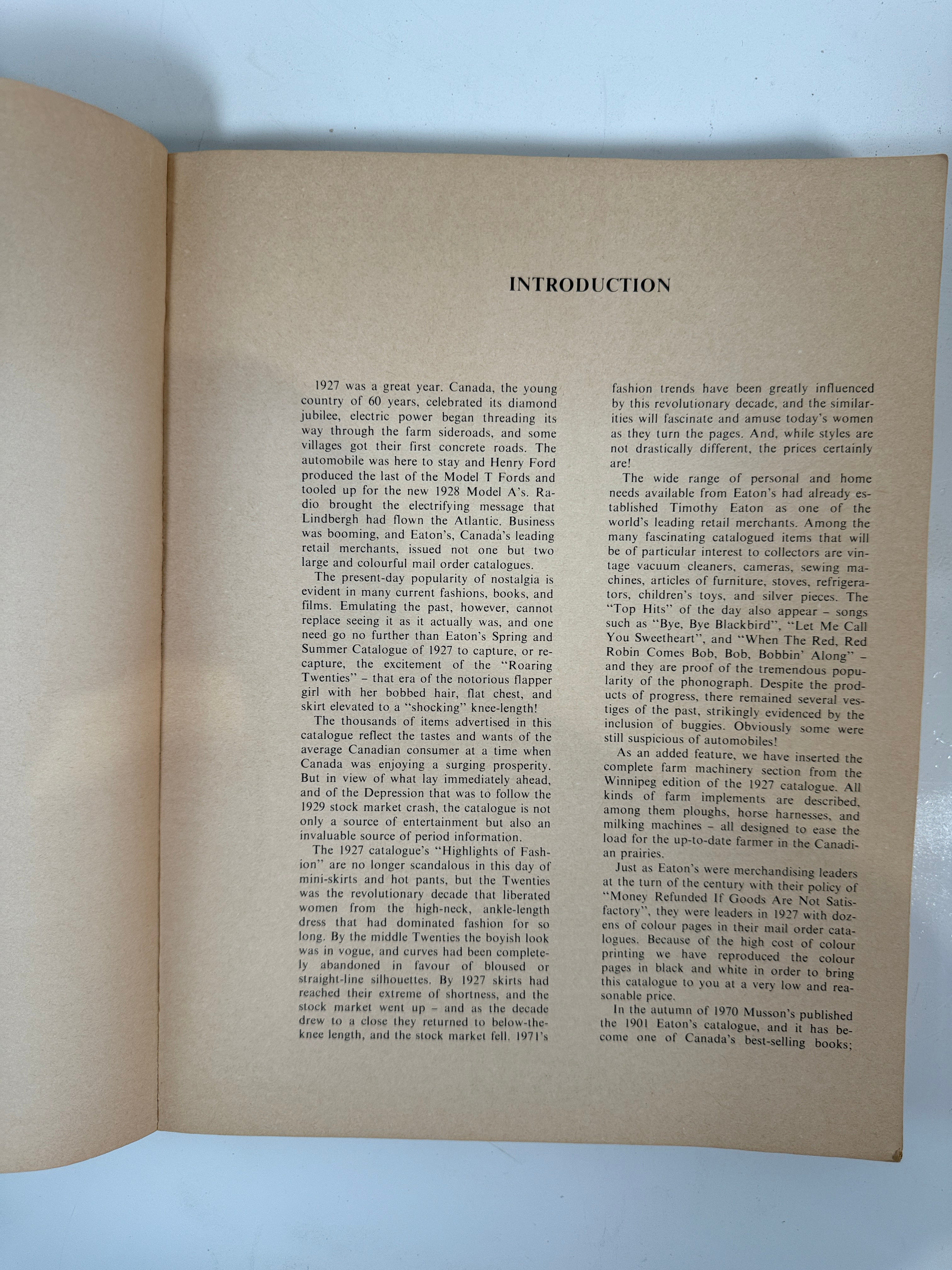 Catalogue Eaton printemps-été 1927 – Réimpression Musson