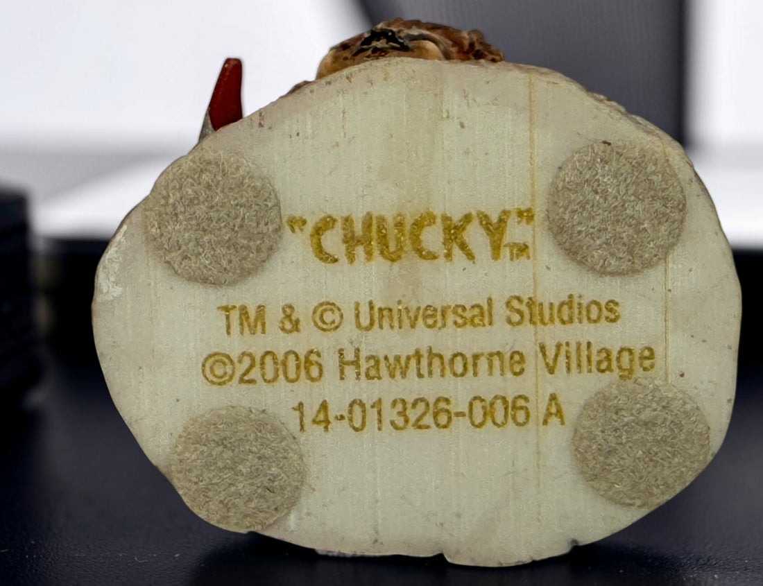 Official 2006 Hawthorne Village Bride of Chucky figurine pair featuring Chucky and Tiffany from the discontinued Horror Classics collection