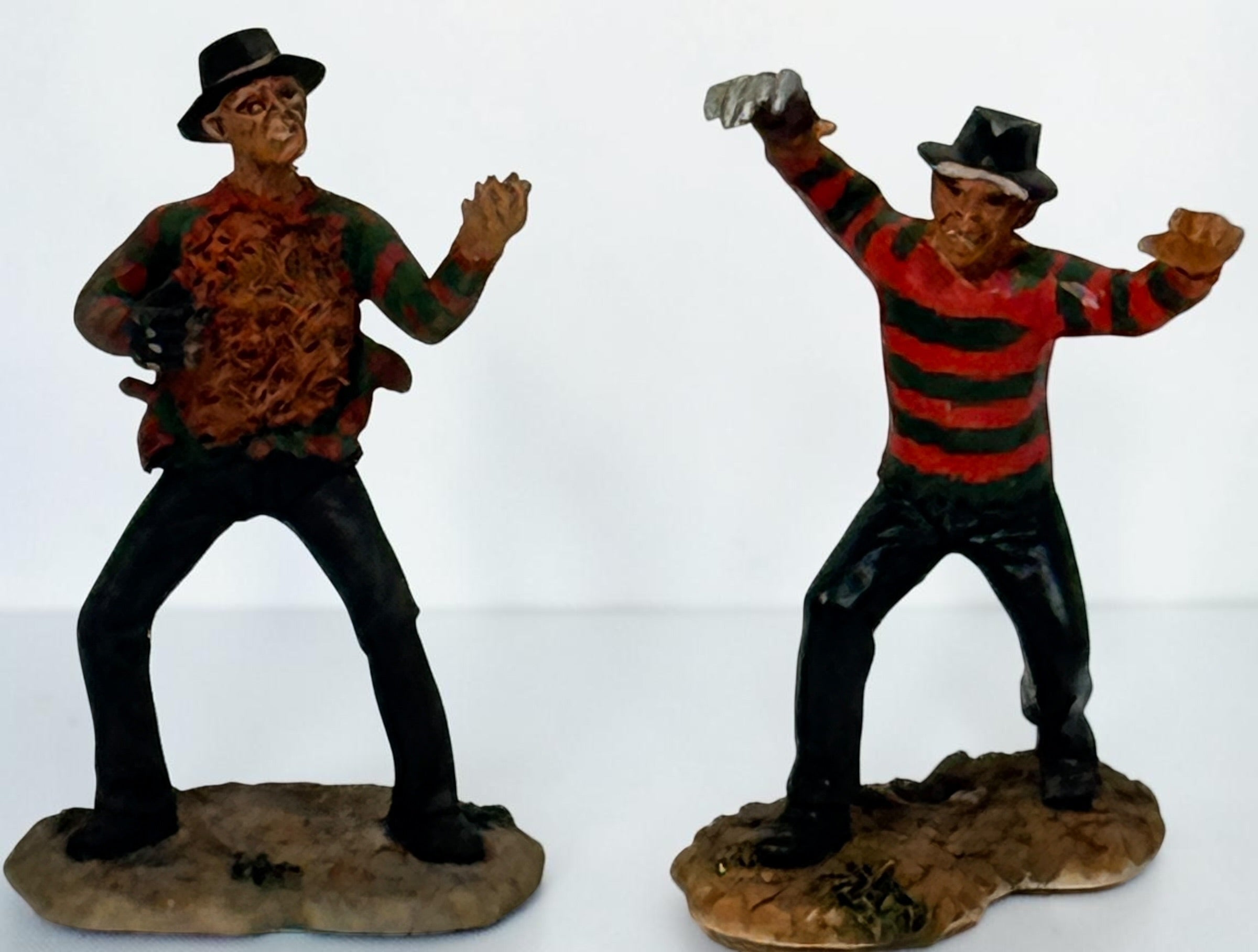 2007 Hawthorne Village Freddy Krueger set of 3 horror figurines from A Nightmare on Elm Street, officially licensed by New Line Productions.