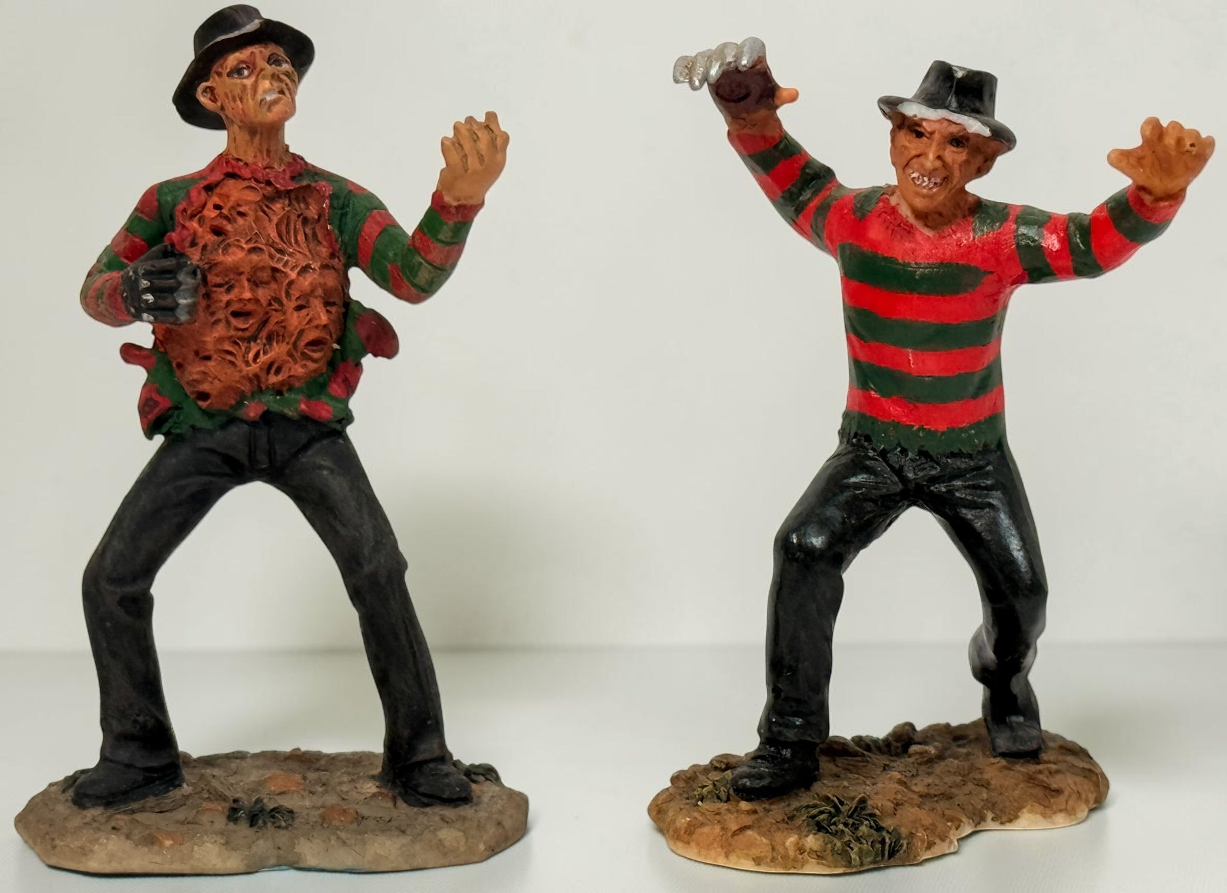 2007 Hawthorne Village Freddy Krueger set of 3 horror figurines from A Nightmare on Elm Street, officially licensed by New Line Productions.