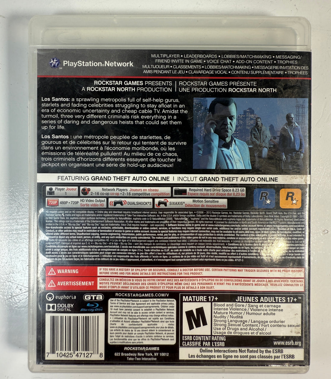 Back cover of a PlayStation game with text and graphics