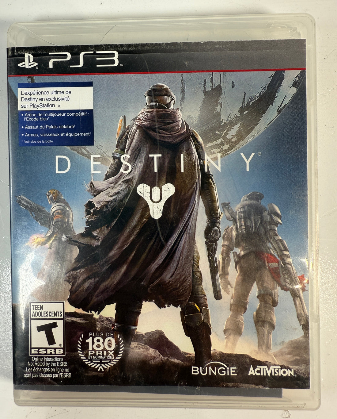PlayStation 3 game case for 'Destiny' with characters and Bungie logo.