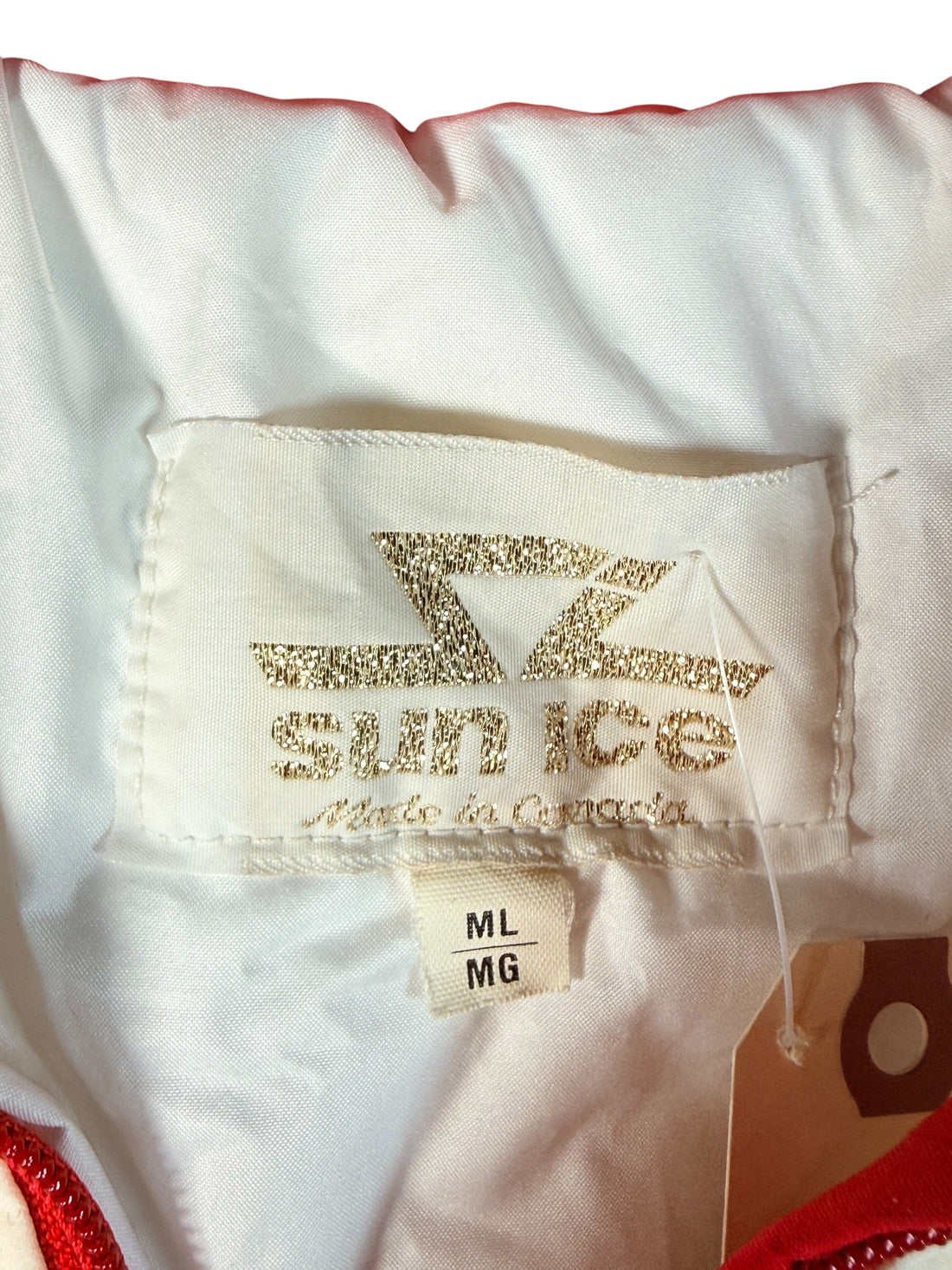 1988 Calgary Olympic Sun Ice Canada ski suit with Petro-Canada sponsor logos. Jacket + pants ML. Collectible retro ski gear, rare Canadian Olympic set.