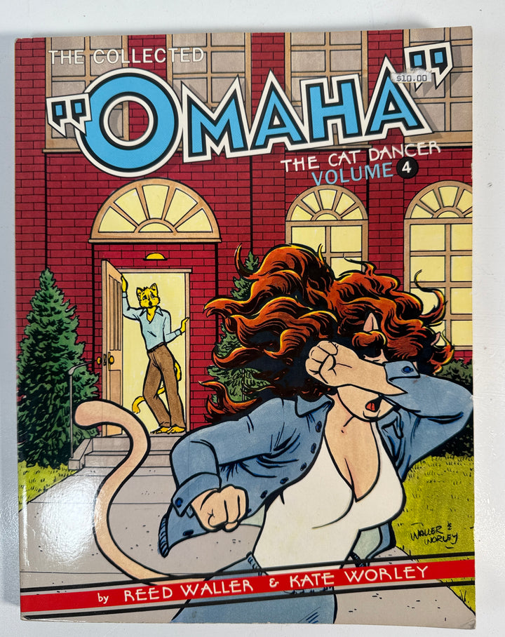 Comic book cover titled 'The Collected Omaha the Cat Dancer Volume 4' with a cartoon character on the front.