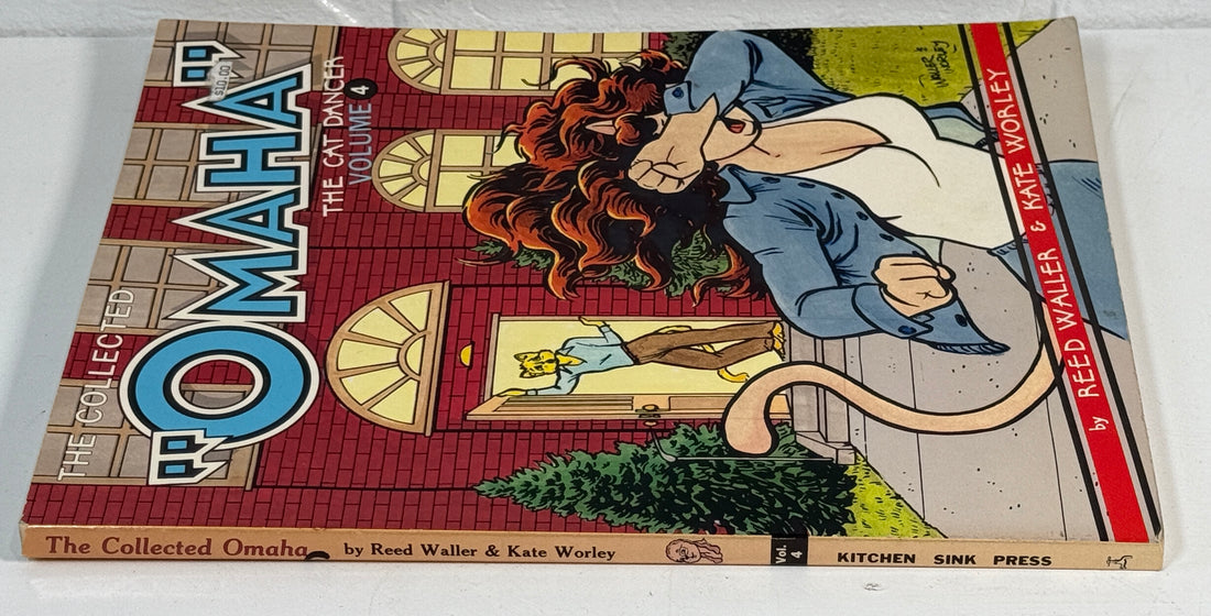 Comic book titled 'The Collected Omaha' by Reed Waller and Kate Worley on a white background