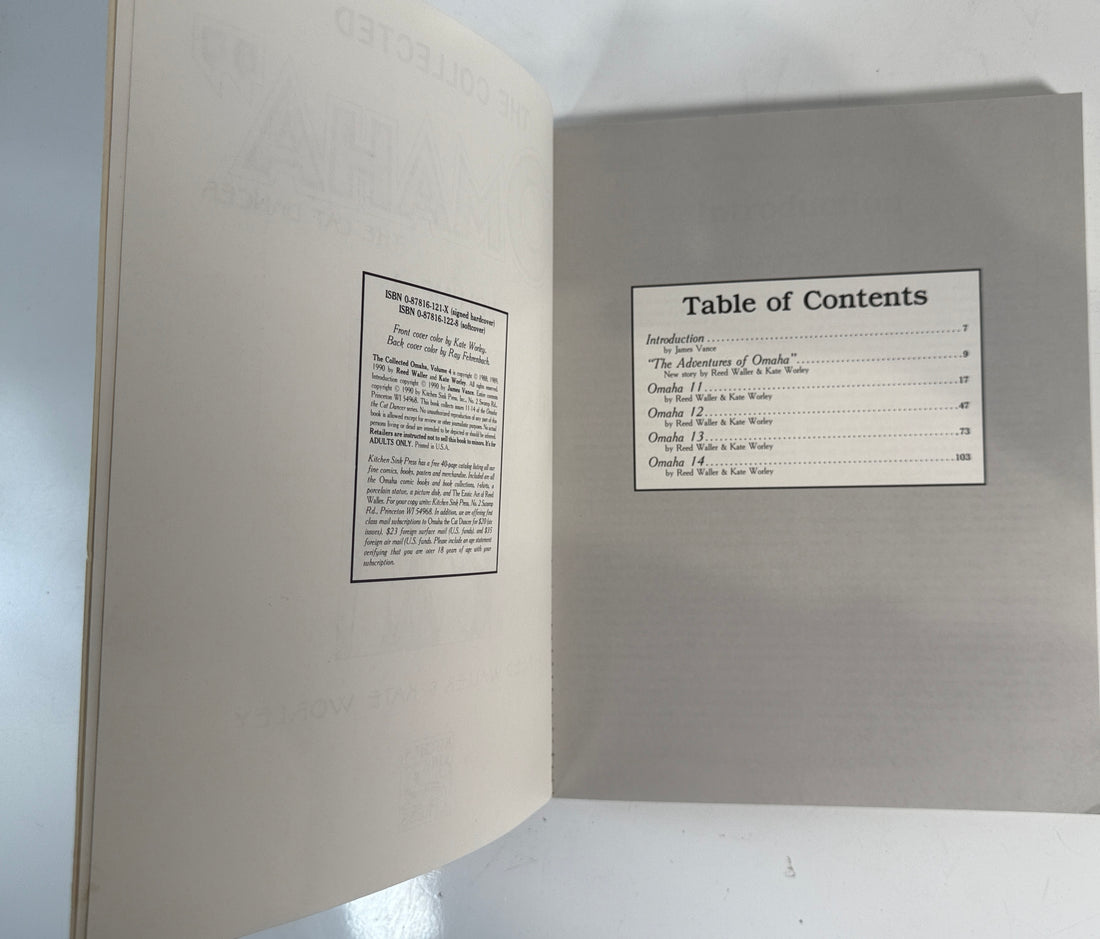 Open book with table of contents on a gray background
