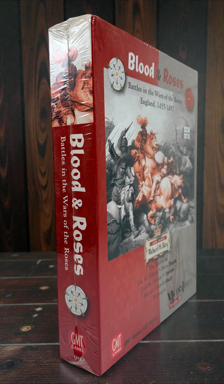 Sealed GMT historical wargame Blood &amp; Roses covering Wars of the Roses battles 1455–1487. Out of print collectible Men of Iron Volume III for 1–2 players.