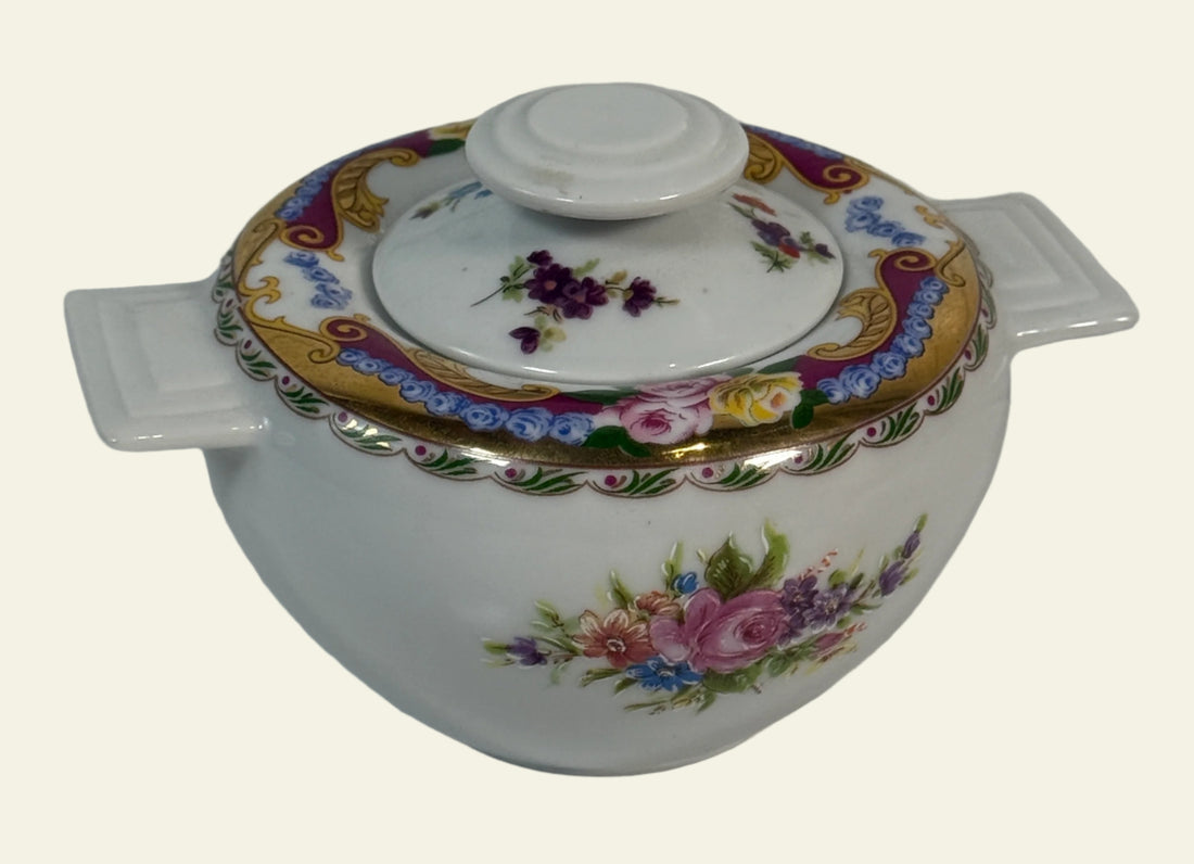 Vintage Mont Venus Limoges Porcelain Sugar Bowl with Lid