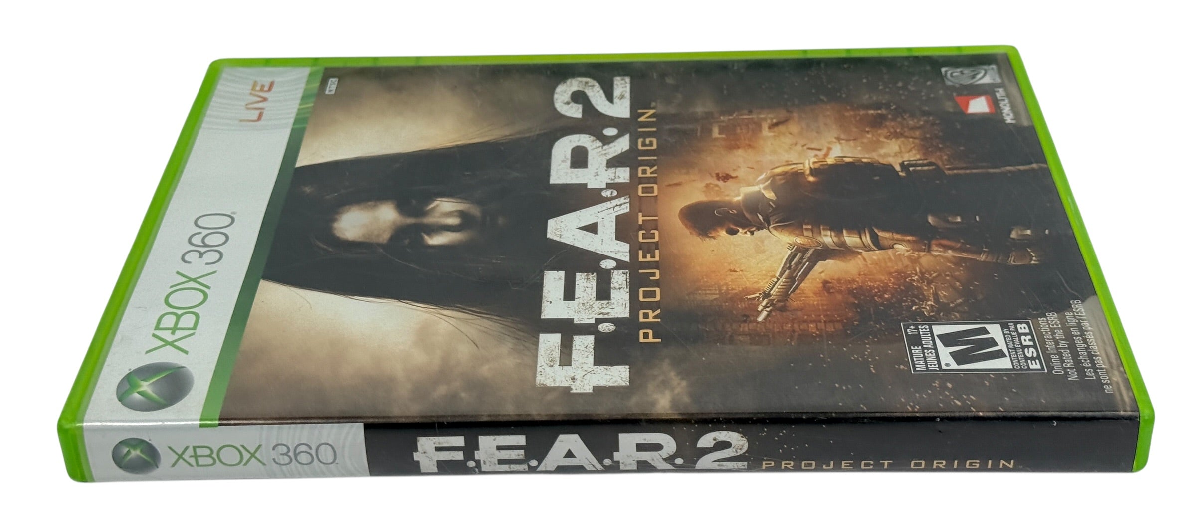 Complete Xbox 360 copy of F.E.A.R. 2 Project Origin. Survival horror FPS with case, manual, and disc. Tested and ready to play.