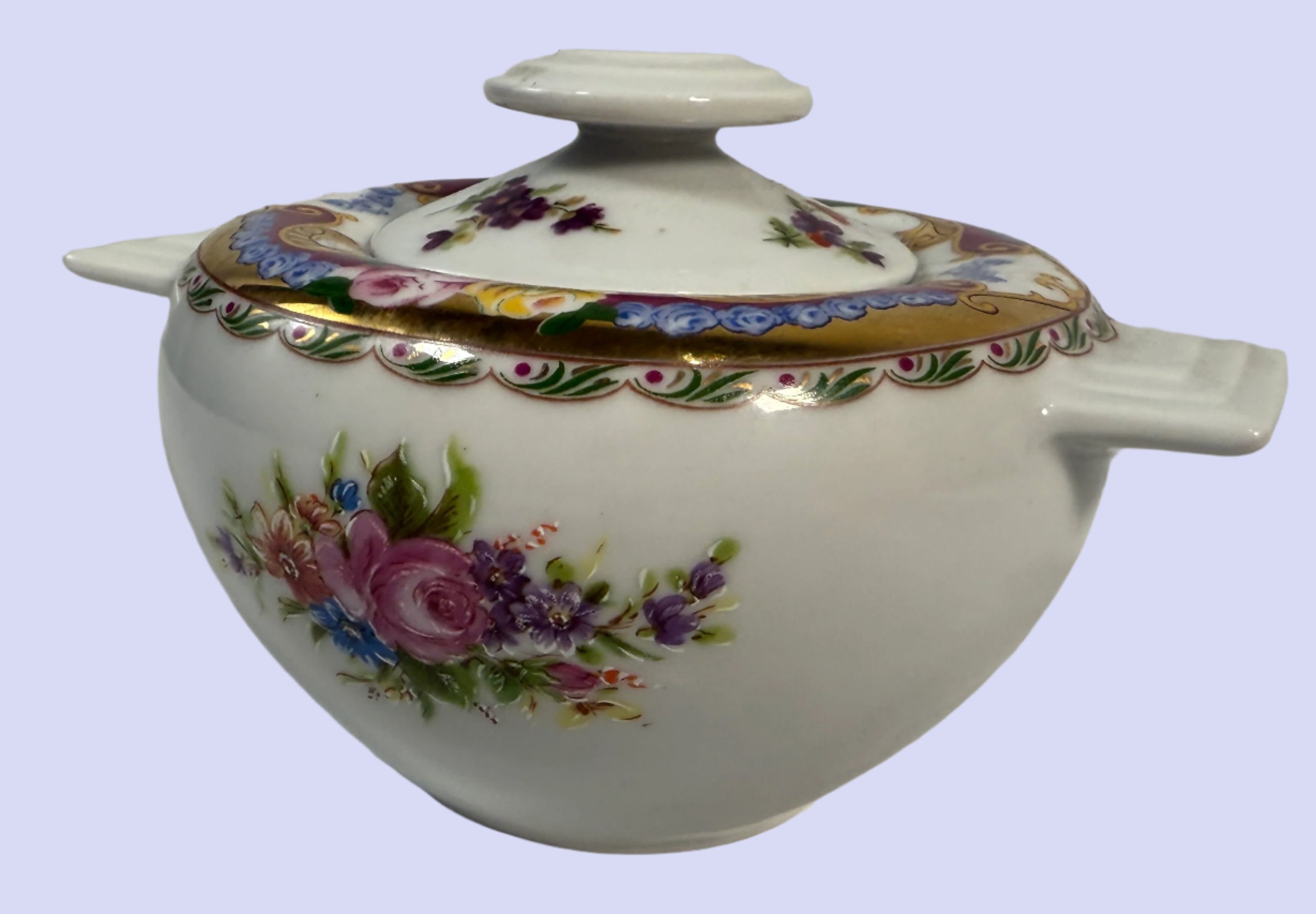 Vintage Mont Venus Limoges Porcelain Sugar Bowl with Lid