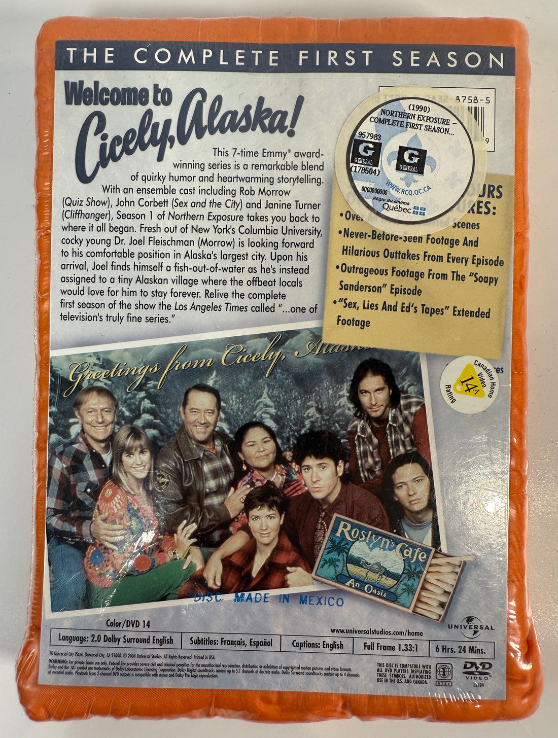 DVD box set of 'Welcome to Cicely, Alaska' with promotional text and cast photo.